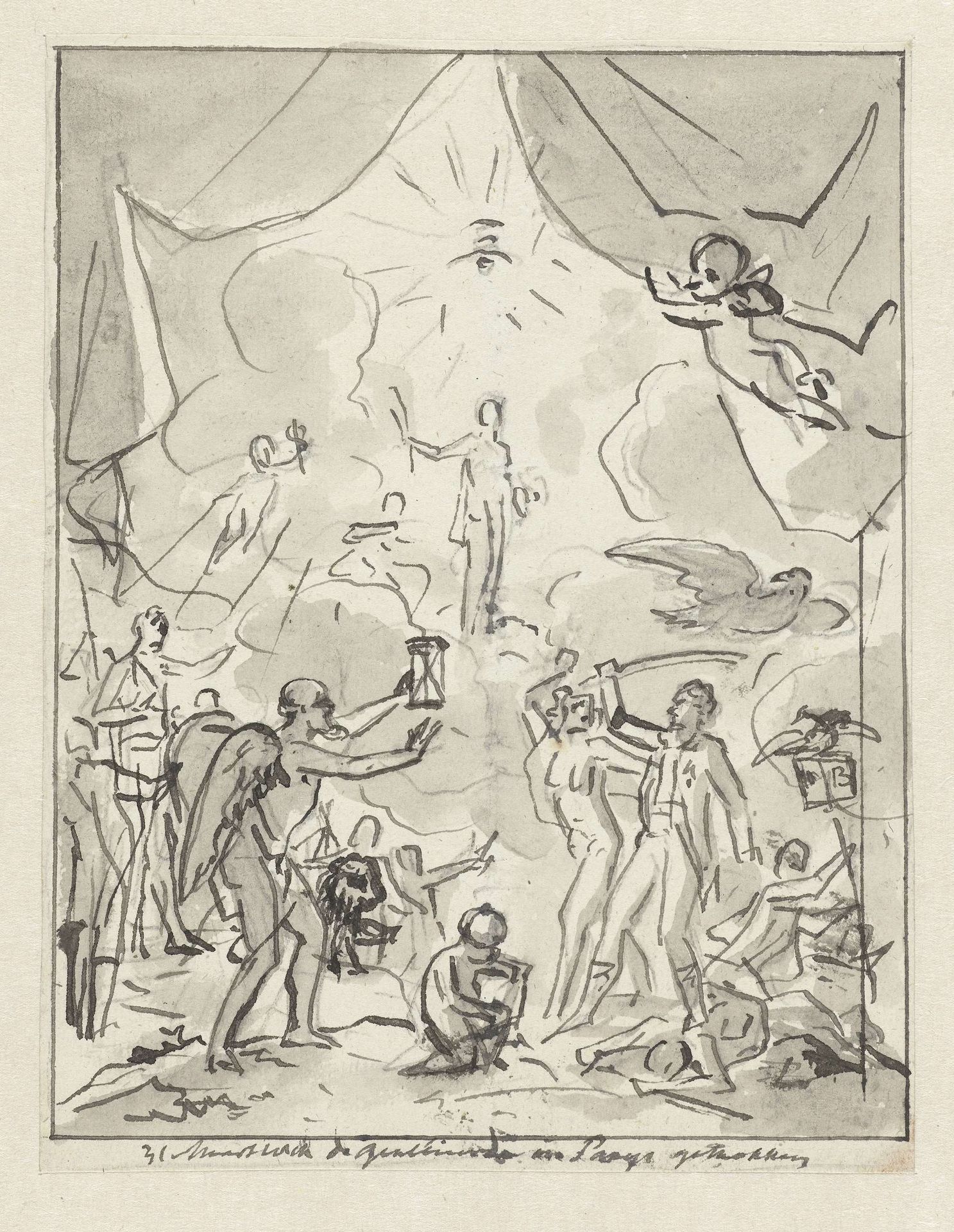 Zinnebeeldige voorstelling van de intocht der Geallieerden in Parijs, 31 maart 1814 by Jurriaan Andriessen