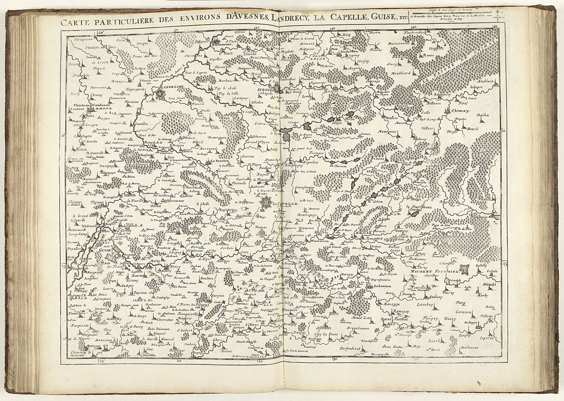 Kaart van Noord-Frankrijk, 1712 by Jacobus Harrewijn