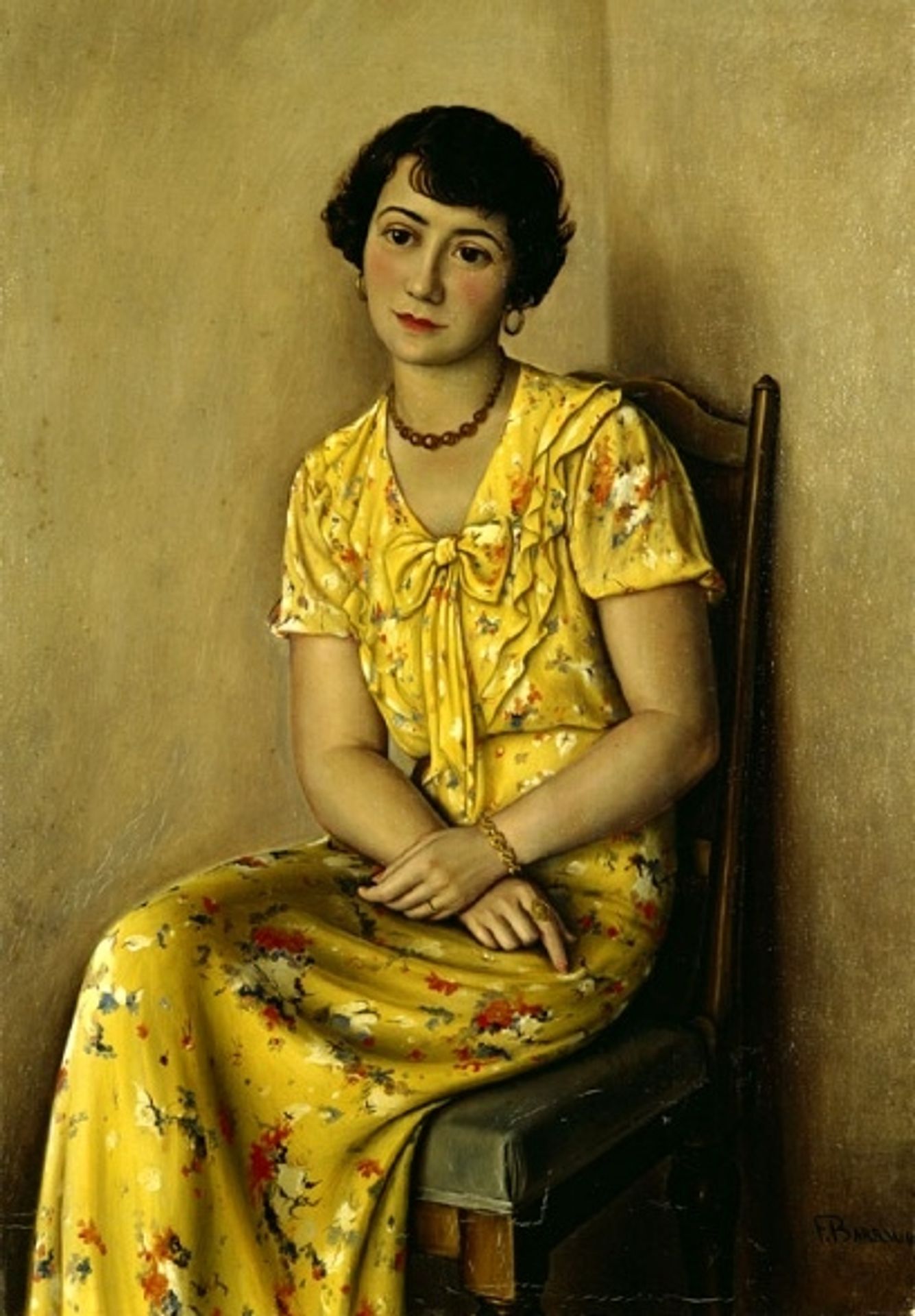 Jeune femme en jaune by François Barraud