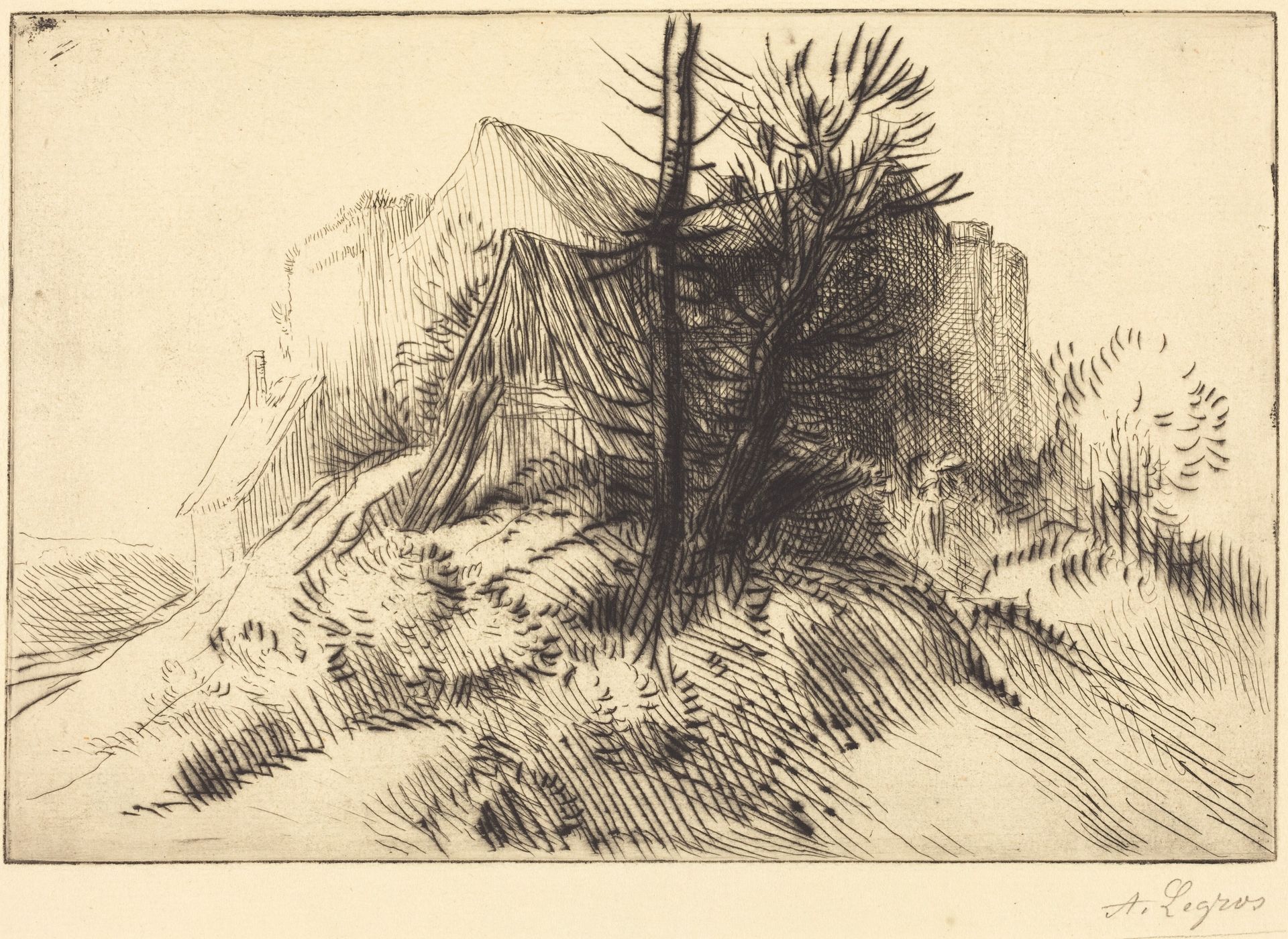 Farm in Winter (Une ferme en hiver) by Alphonse Legros