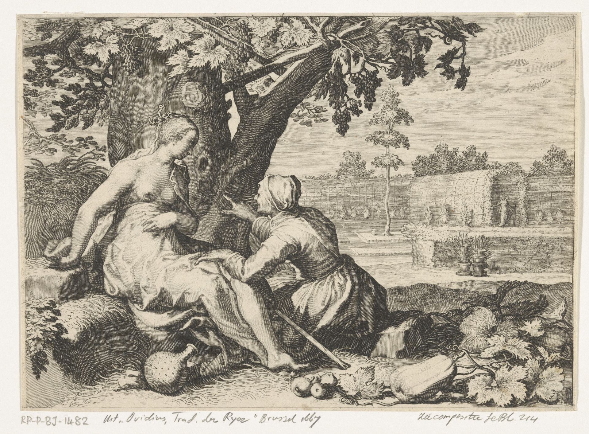 Vertumnus en Pomona by Frederick Bloemaert