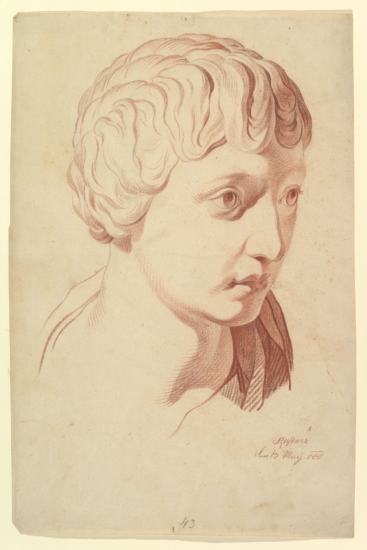 Idealized Head Looking Right, Copied after the Antique by Johann Evangelist Kastner