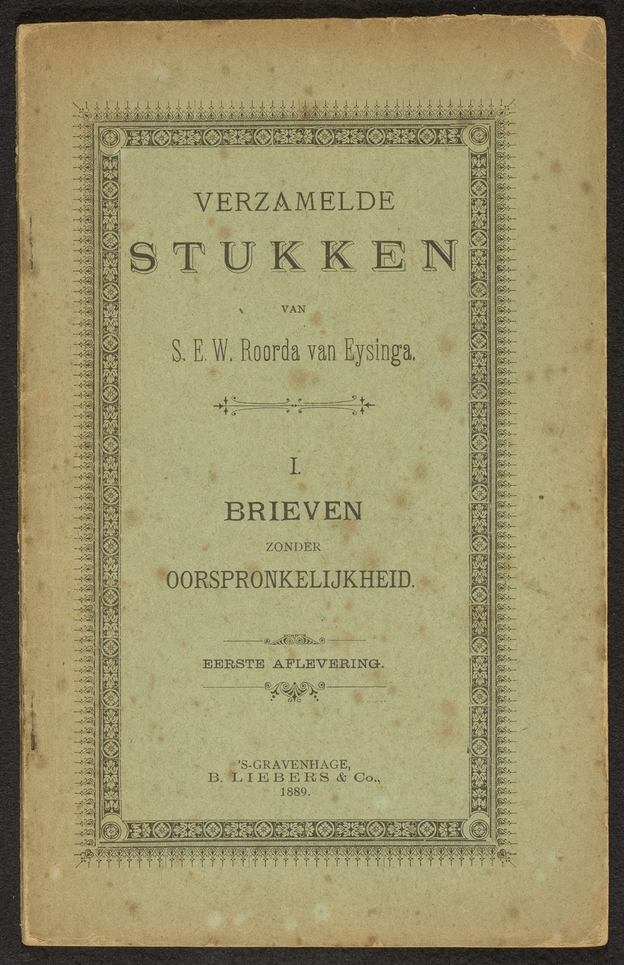 Brief zonder oorspronkelijkheid by Sicco Ernst Willem Roorda van Eysinga