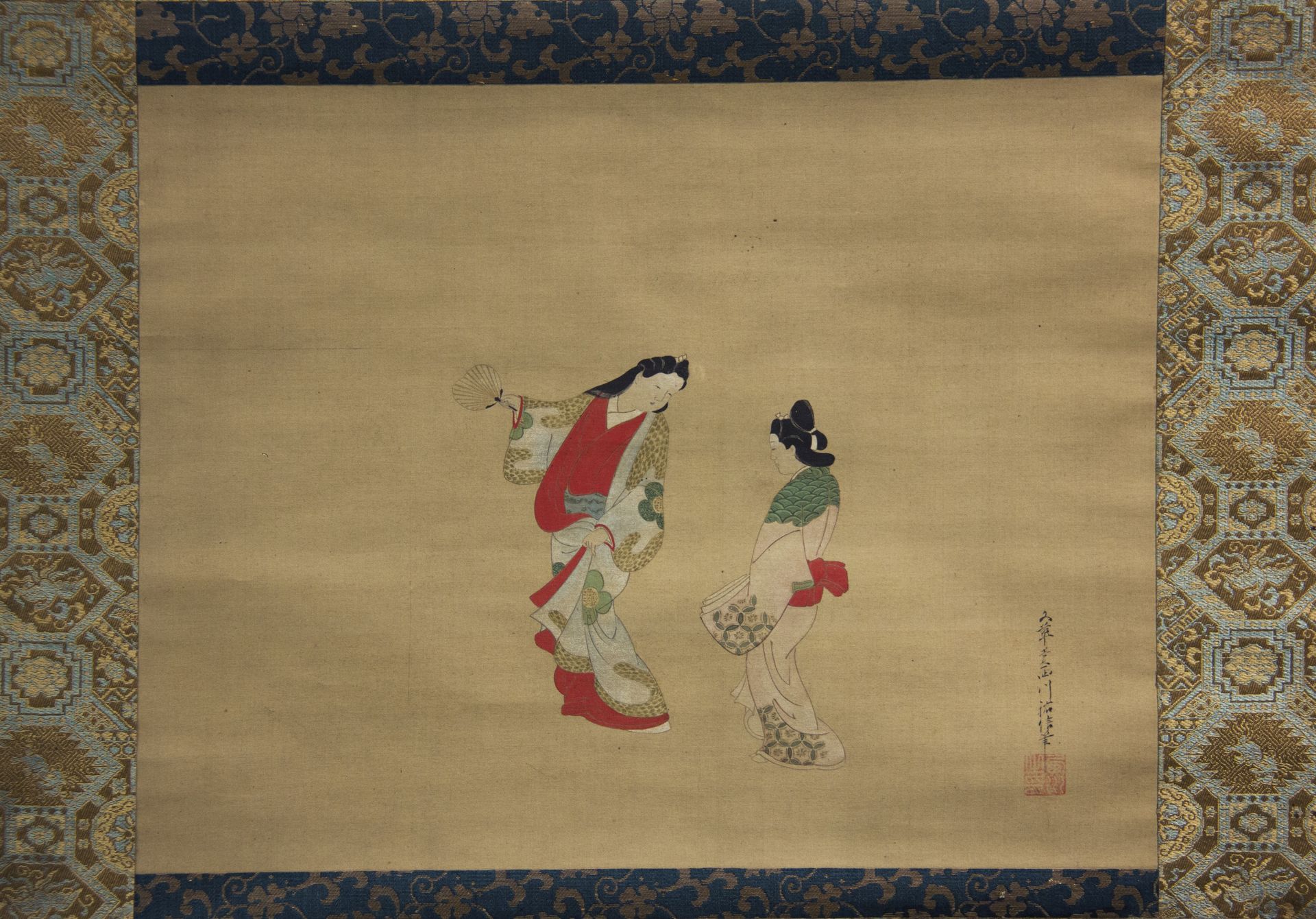 Woman and Attendant by Nishikawa Sukenobu 西川祐信