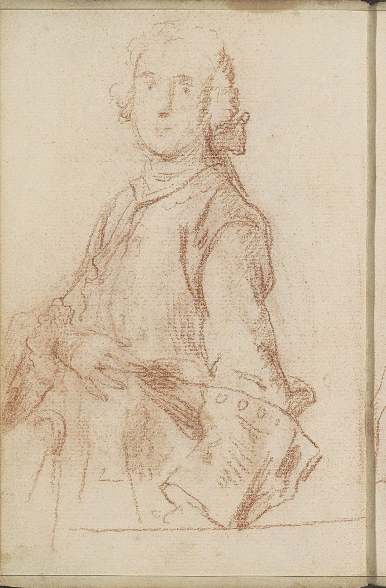 Staande man met de hand voor de buik by Petrus Johannes van Reysschoot