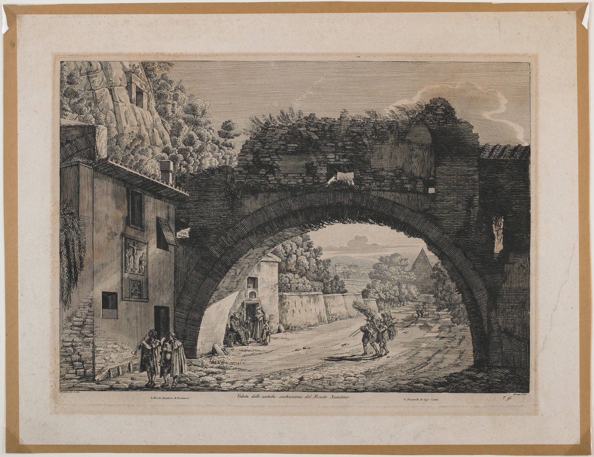 Veduta delle antiche sostrurioni del Monte Aventino by Luigi Rossini