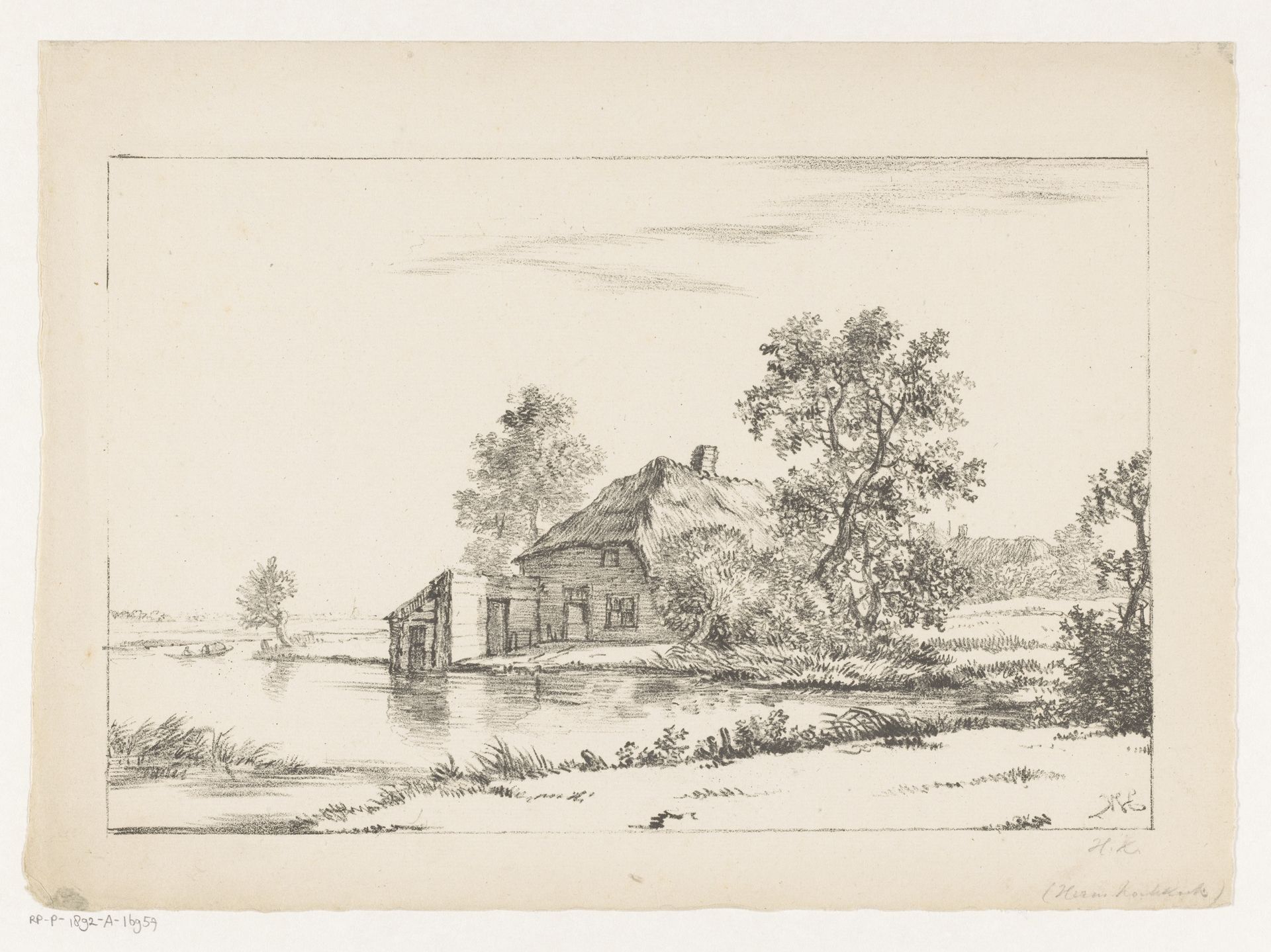Boerenhoeve aan het water by Hermanus Koekkoek