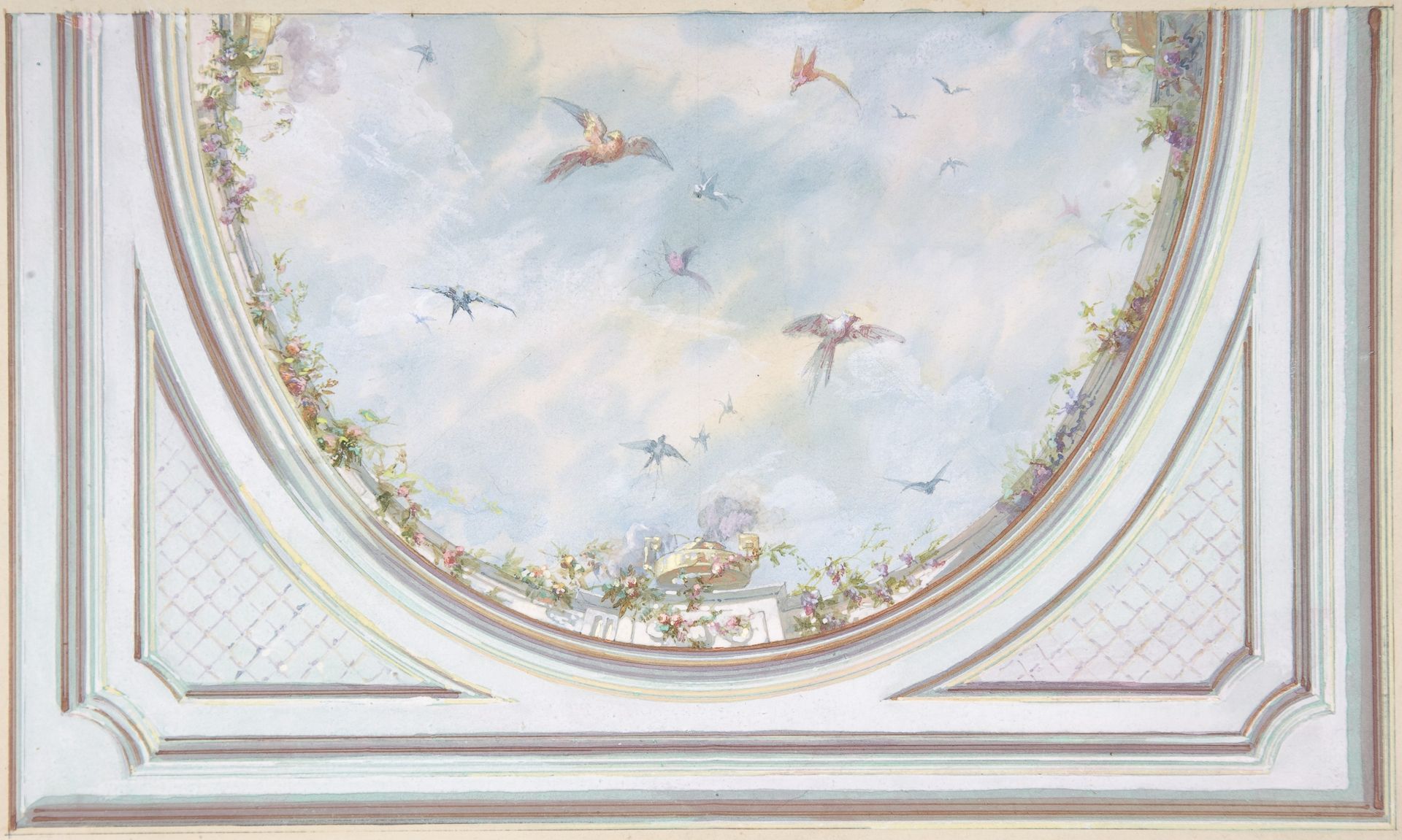 Design for Grand Salon Ceiling, Hôtel Hope by Jules-Edmond-Charles Lachaise