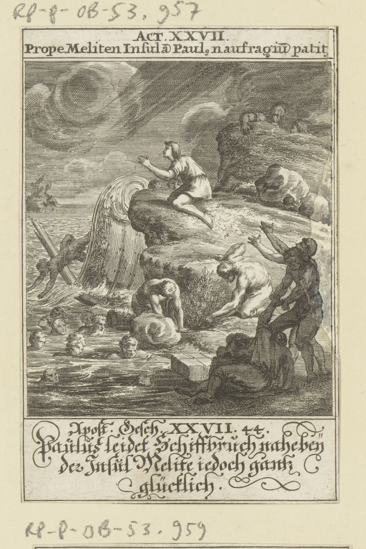 Apostel Paulus lijdt schipbreuk bij Malta by Anonymous