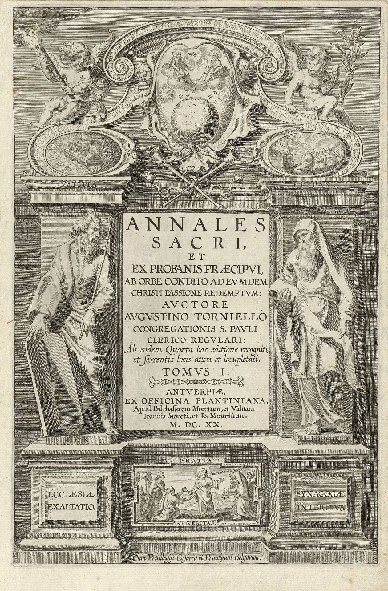 Titelpagina voor Annales Sacri - Eerste boek by Theodoor Galle