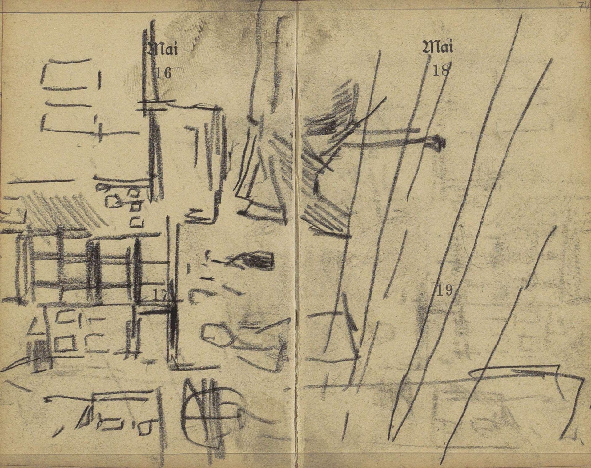 Gezicht in Amsterdam, mogelijk de Dam by George Hendrik Breitner