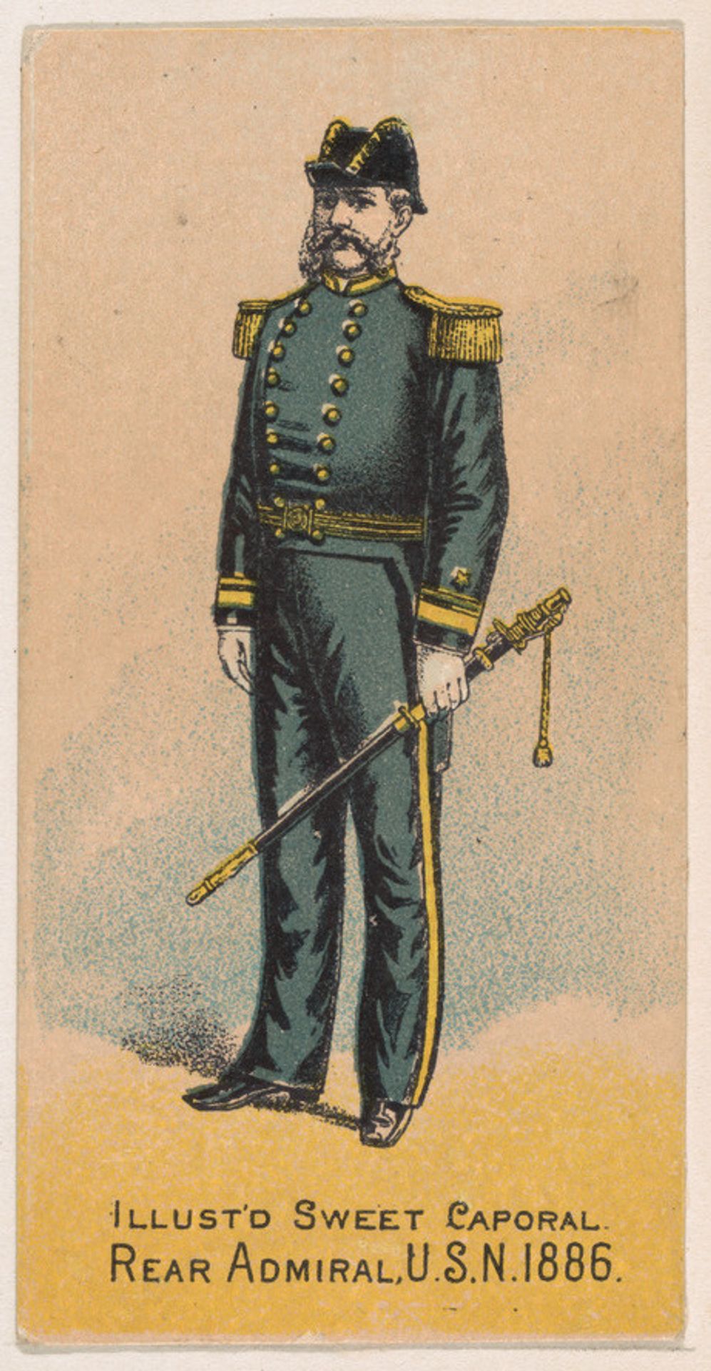Rear Admiral, United States Navy, 1886, from the Military Series (N224) issued by Kinney Tobacco Company to promote Sweet Caporal Cigarettes by Kinney Brothers Tobacco Company