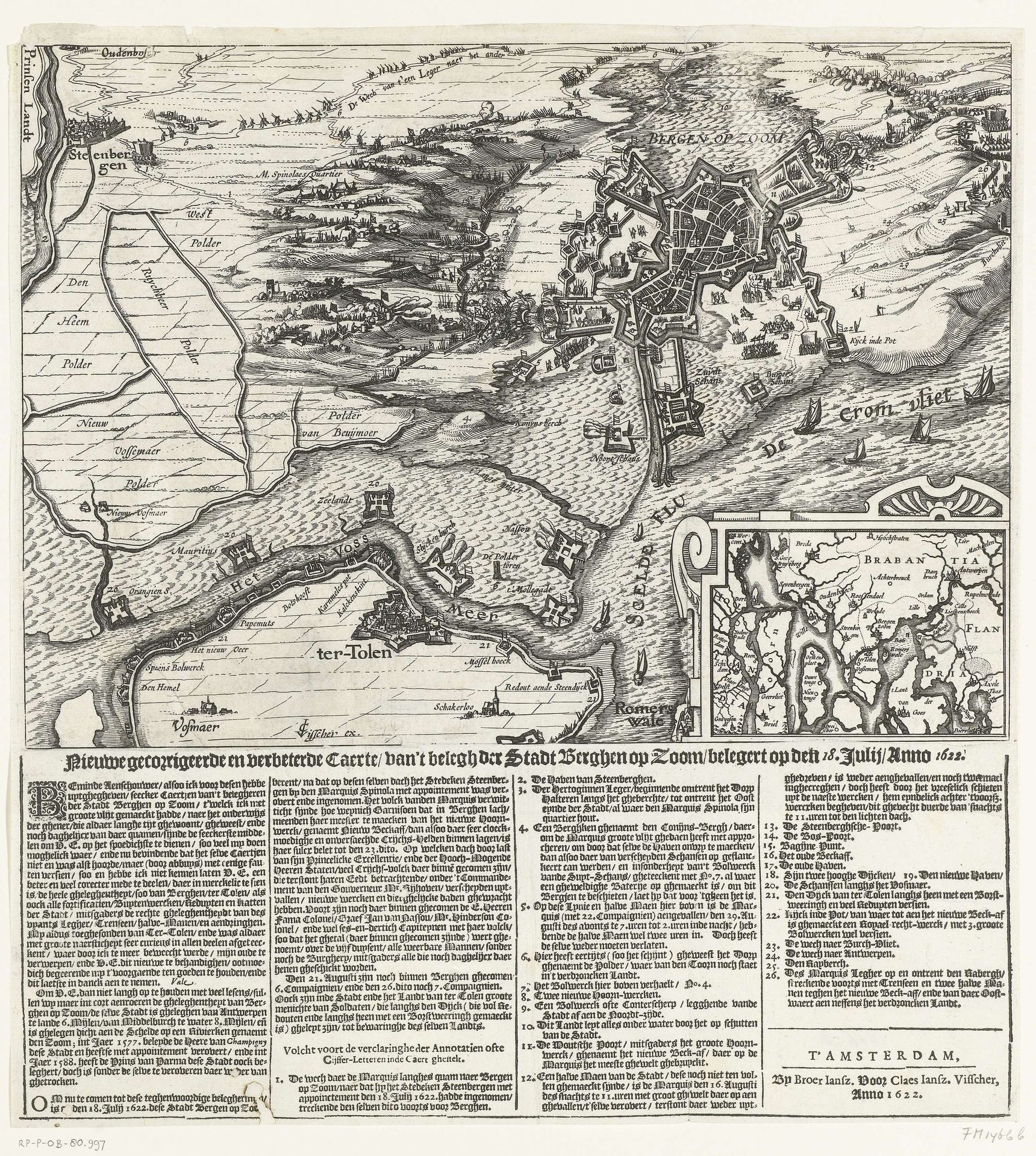 Beleg van Bergen op Zoom, 1622 by Claes Jansz. Visscher