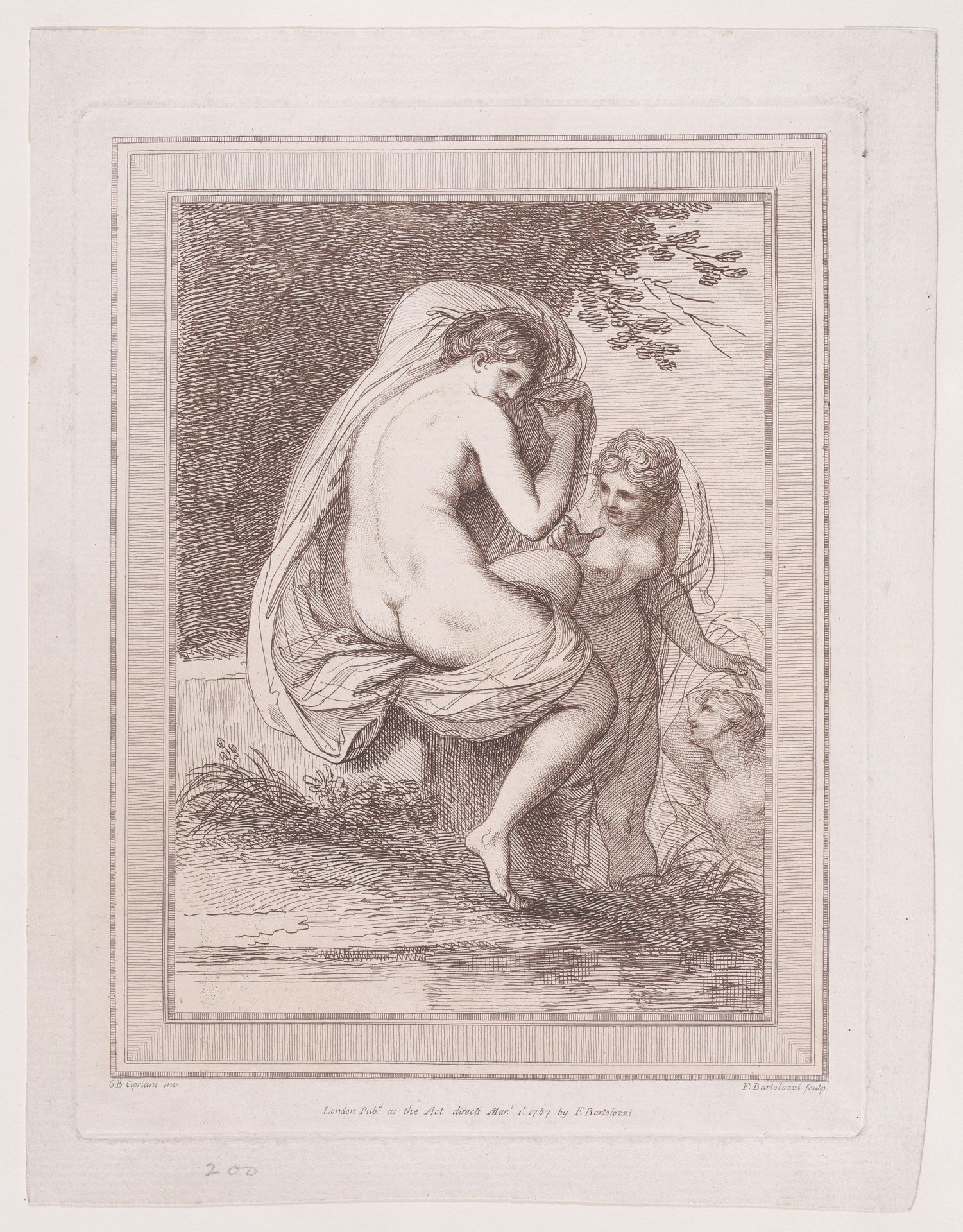 Three Nymphs Bathing by Francesco Bartolozzi