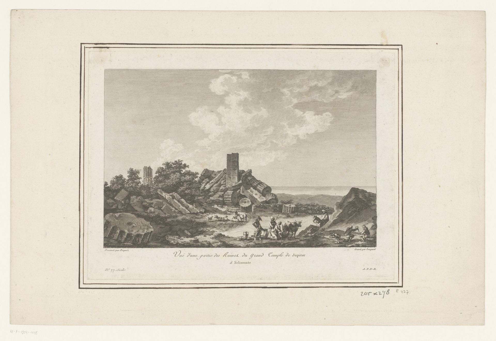 Ruïnes van de grote tempel van Jupiter in Selinunte by Joseph de Longueil