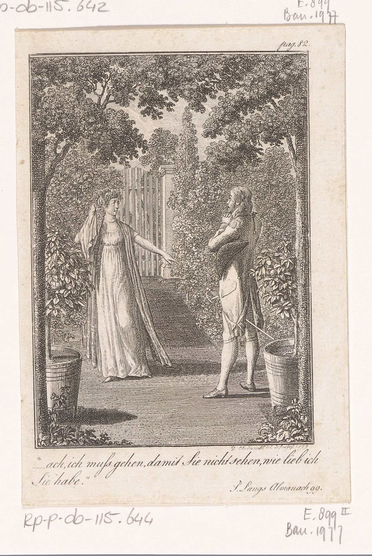 Robert biecht zijn geschiedenis op aan Luise by Daniel Nikolaus Chodowiecki