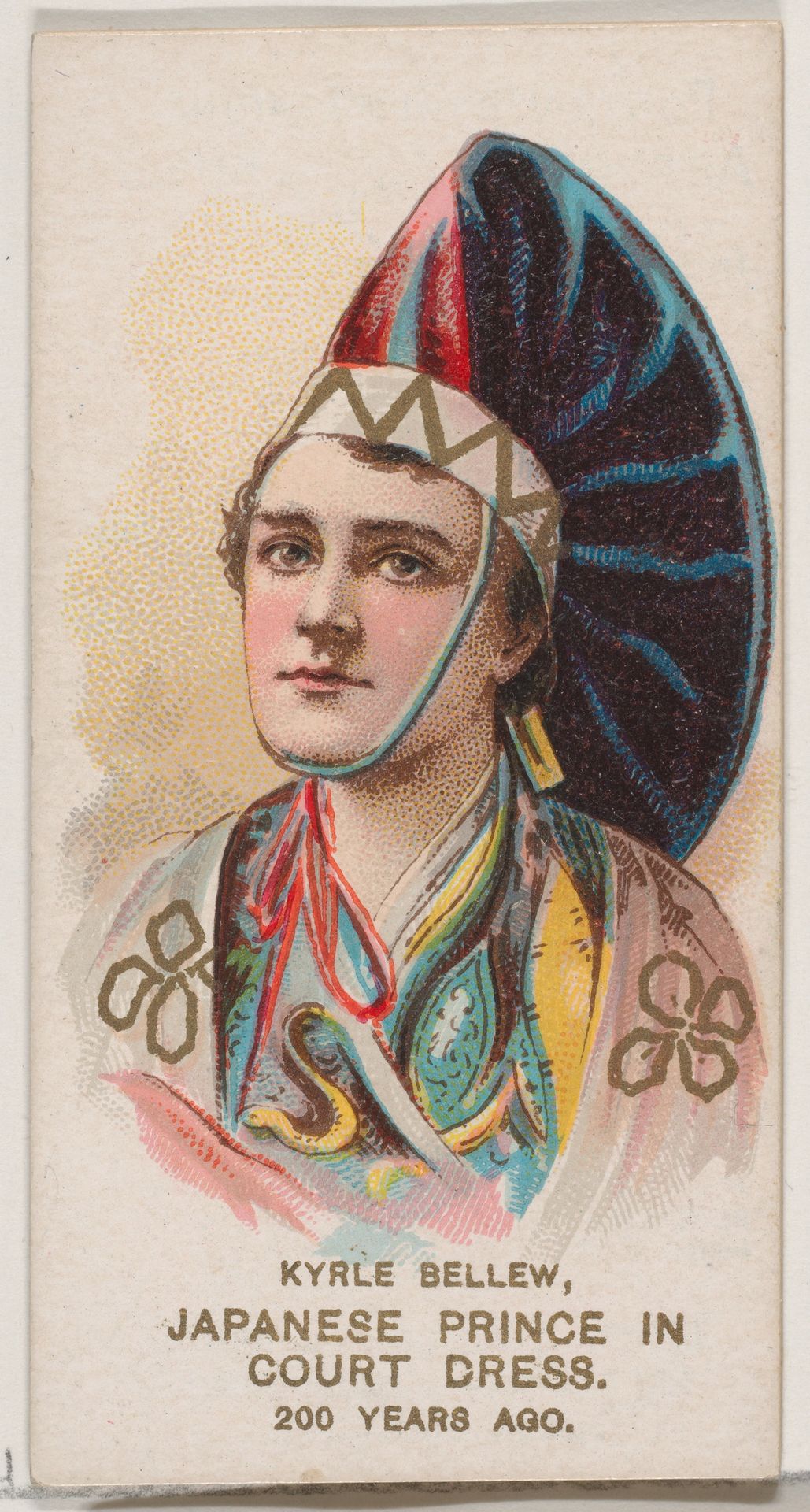 Kyrle Bellew as Japanese Prince in Court Dressof 200 Years Ago, from the set Actors and Actresses, Second Series (N71) for Duke brand cigarettes by W. Duke, Sons & Co.