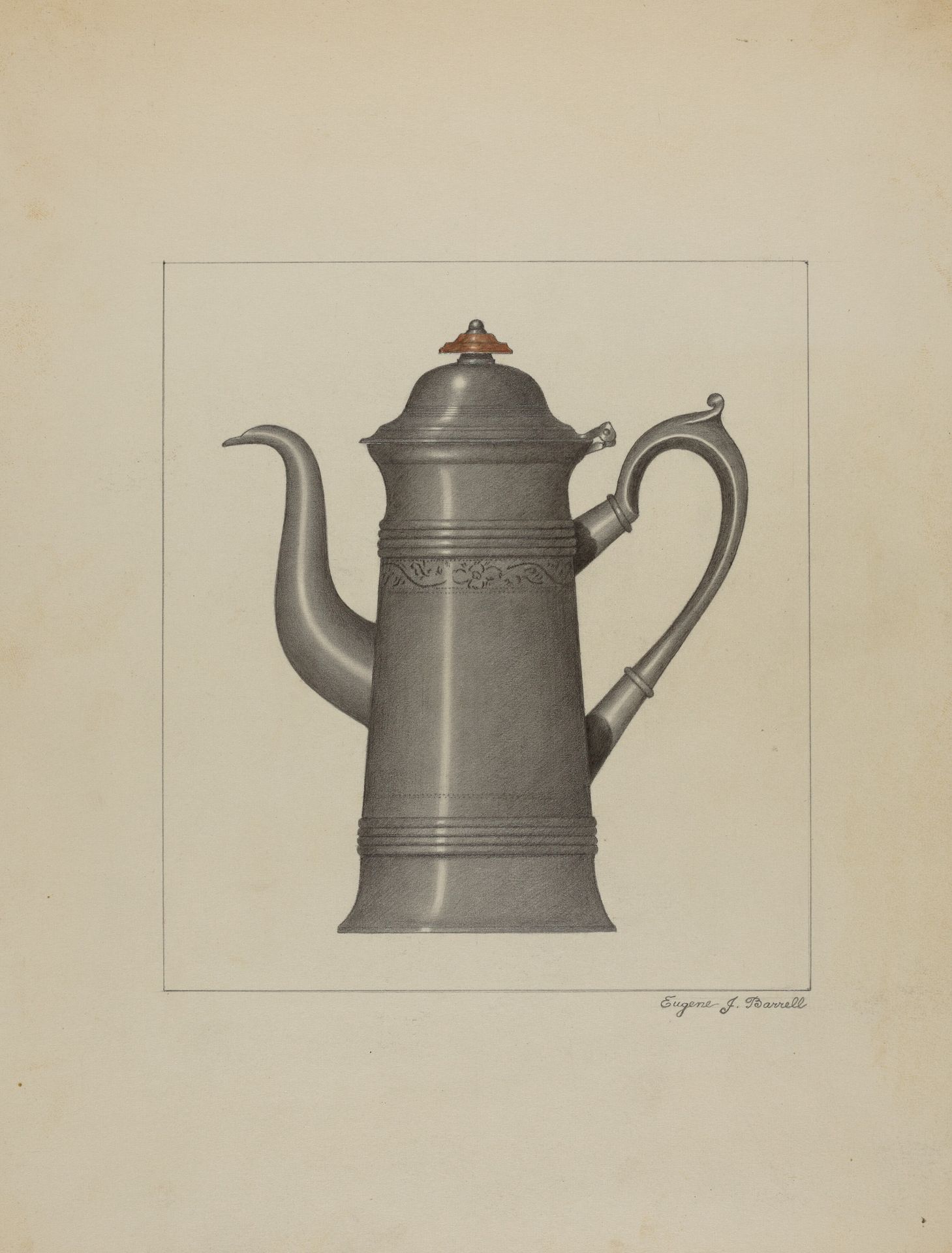 Pewter Coffee Pot by Eugene Barrell