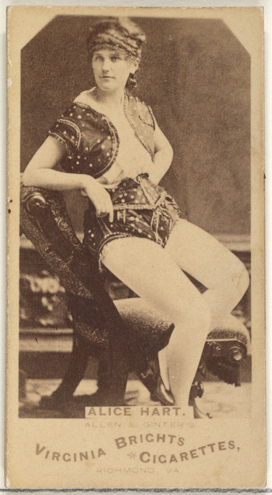 Alice Hart, from the Actors and Actresses series (N45, Type 1) for Virginia Brights Cigarettes by Allen & Ginter