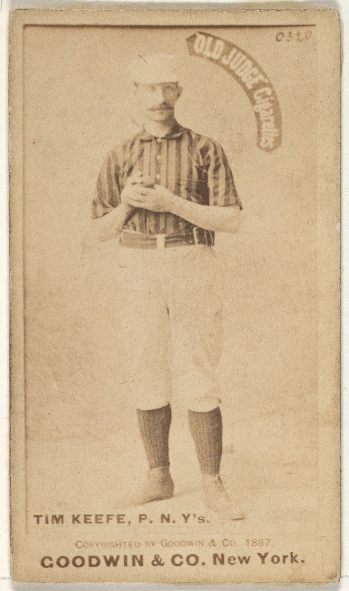 Timothy John "Tim" Keefe, Pitcher, New York, from the Old Judge series (N172) for Old Judge Cigarettes by Goodwin & Company
