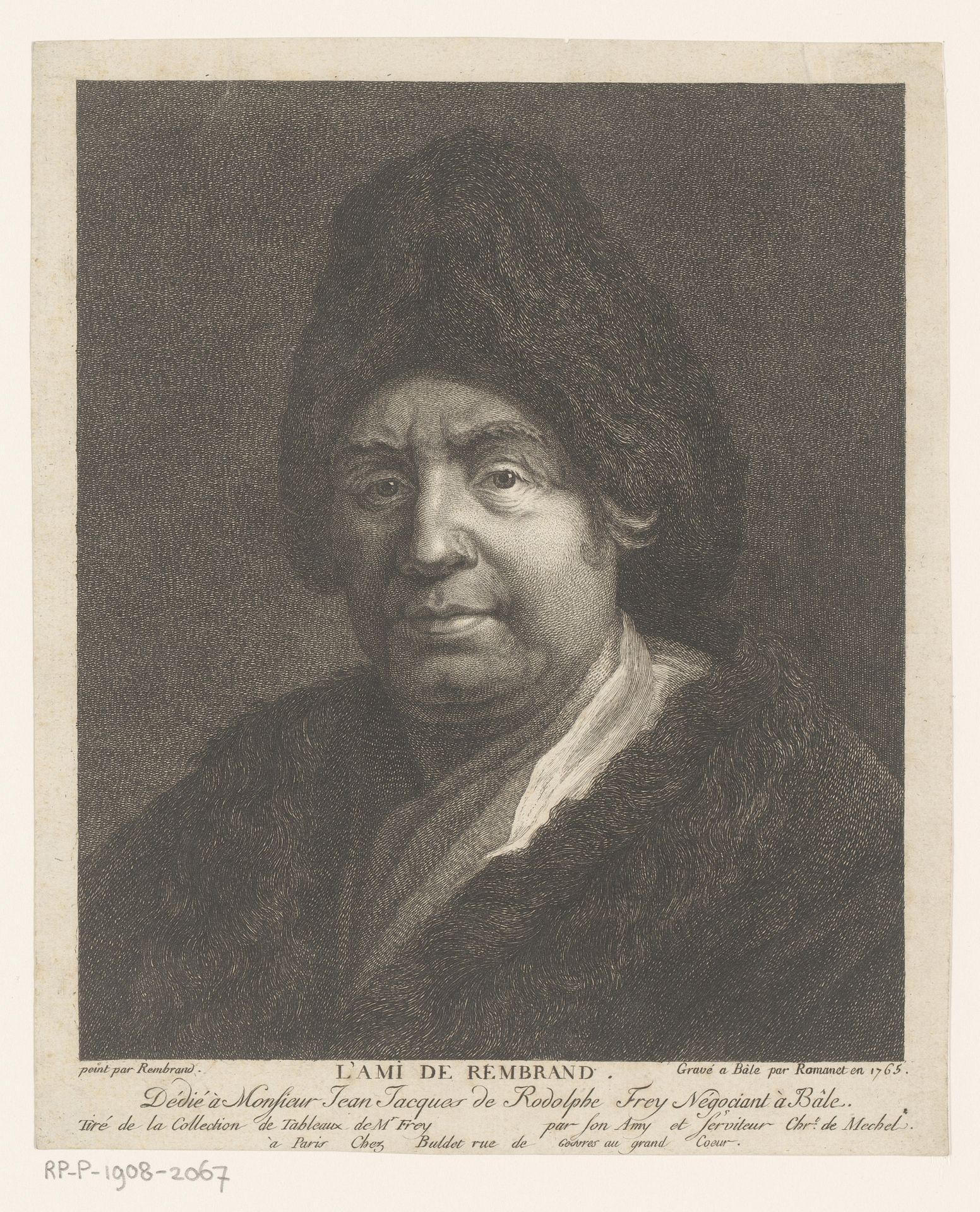 Man met bontmuts by Antoine Louis Romanet