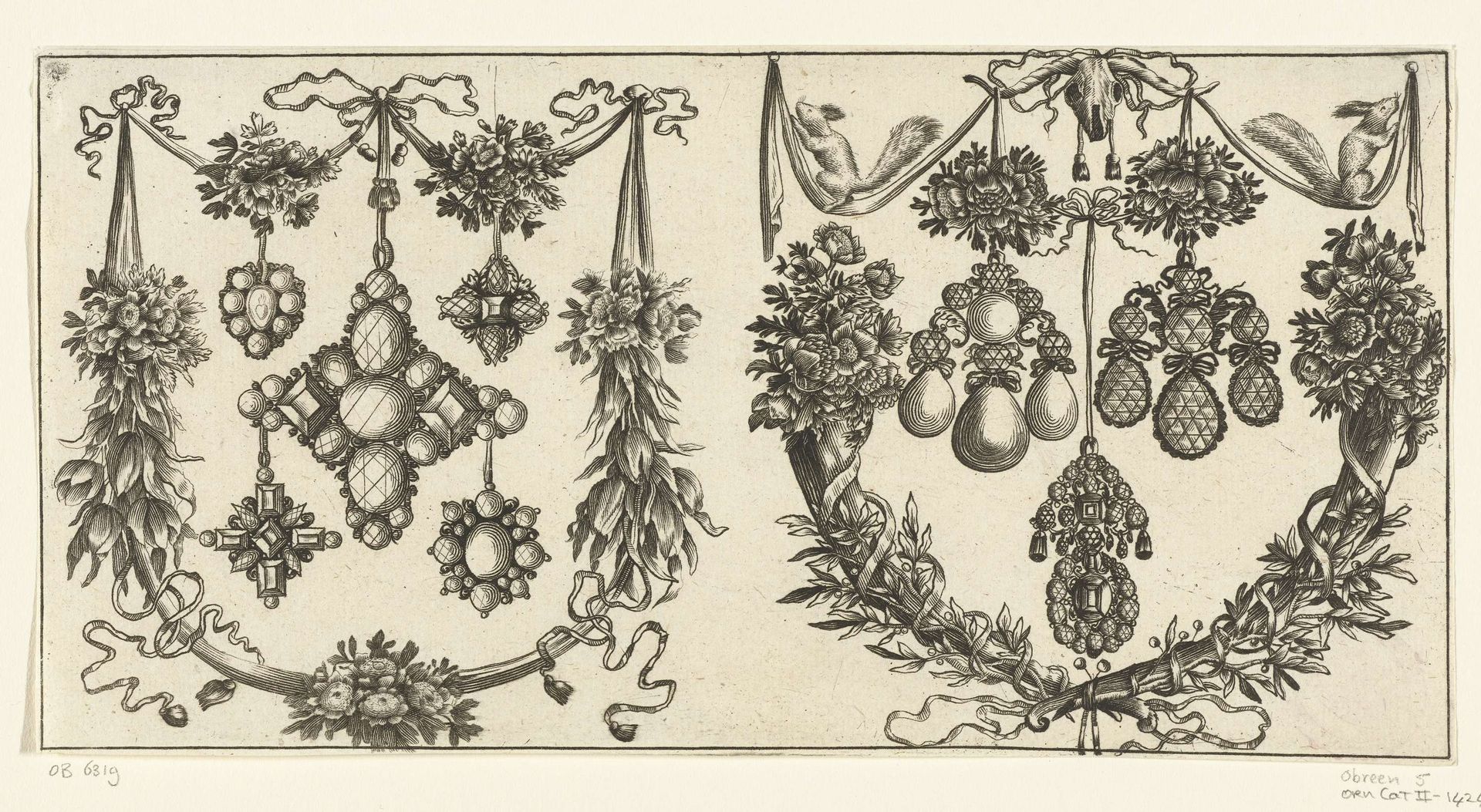 Juwelen in cartouches by Daniel de Lafeuille
