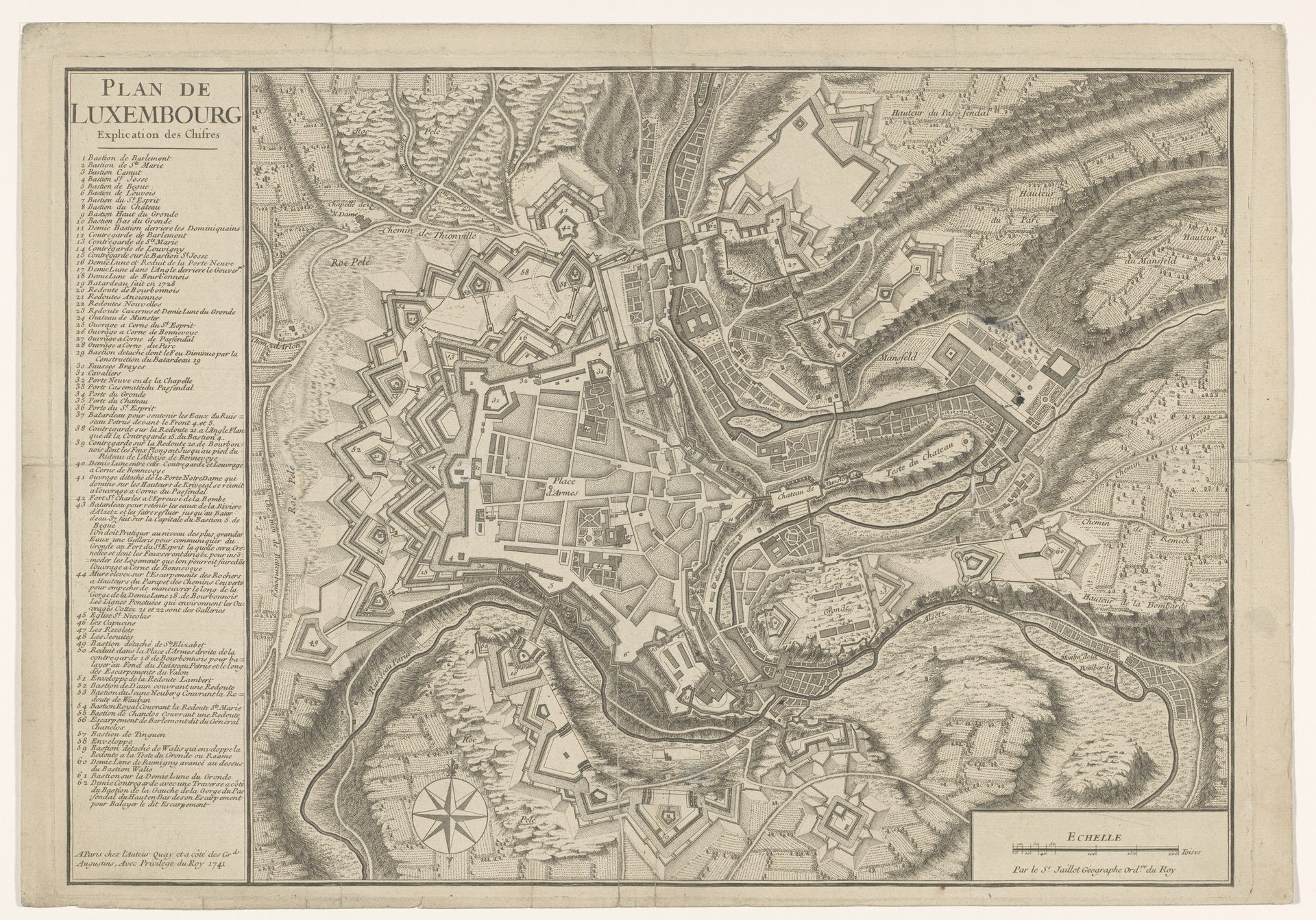 Vestingplattegrond van Luxemburg by Anonymous