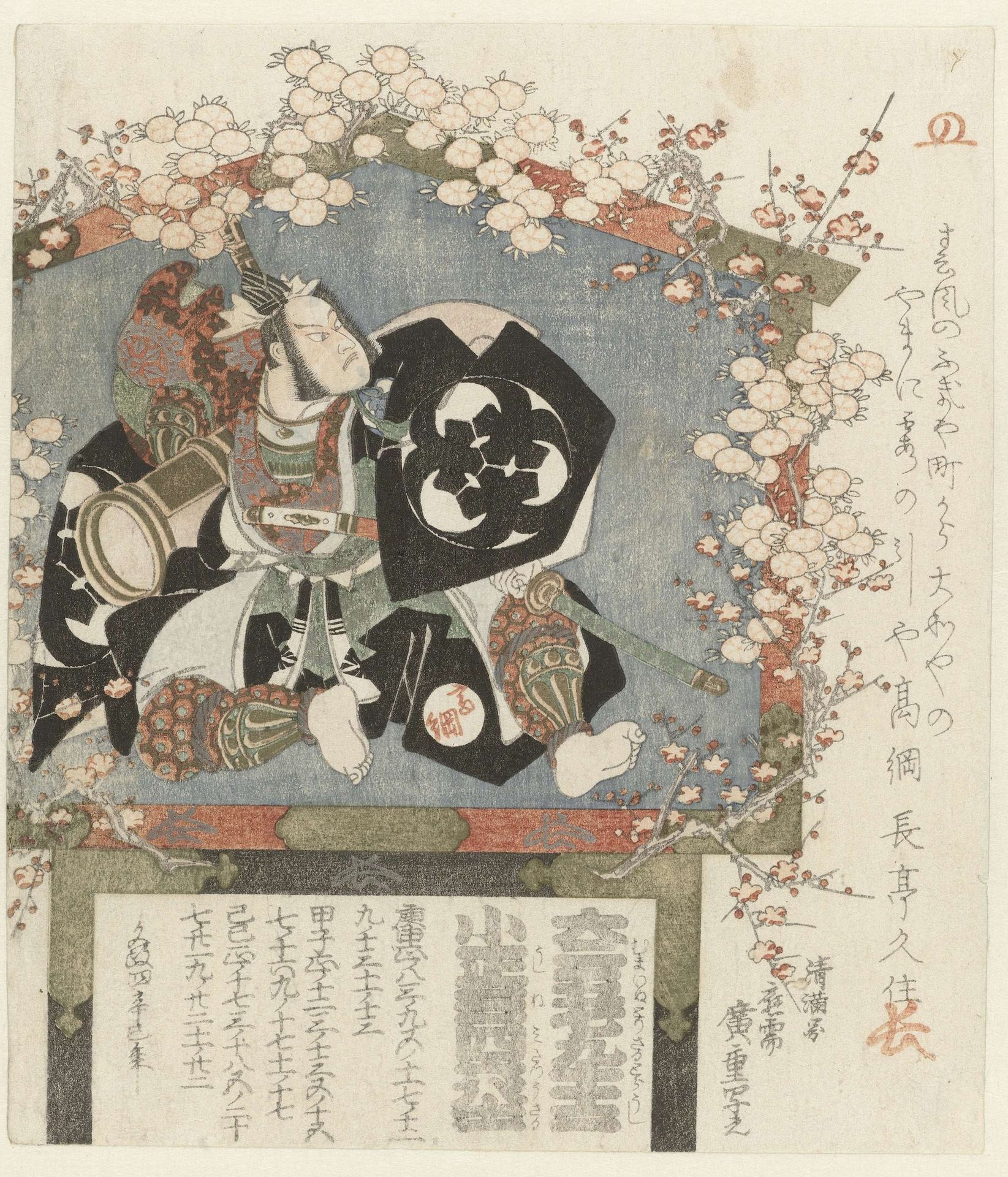 Votief met een portret van Bandô Mitsugorô III by Utagawa Hiroshige (I)