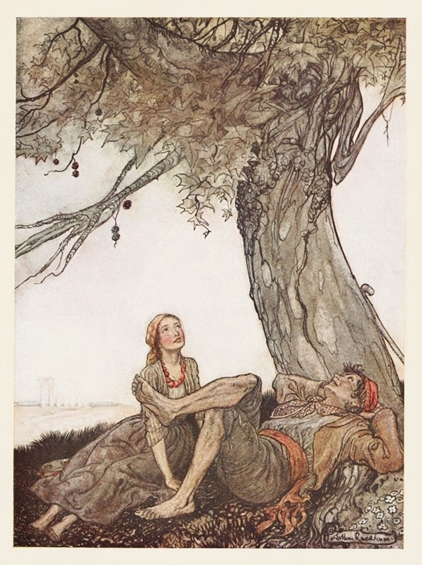The Travellers and the Plane-tree by Arthur Rackham