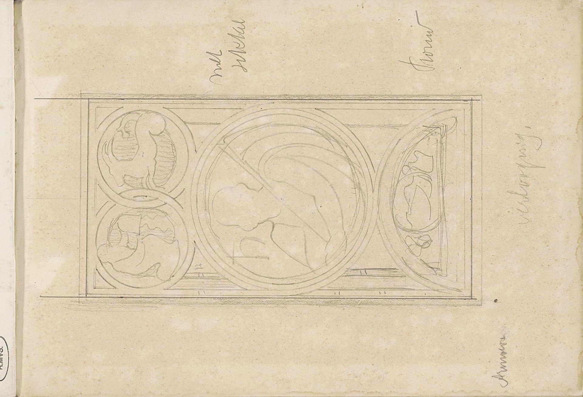 Saturnus in een medaillon by Antoon Derkinderen