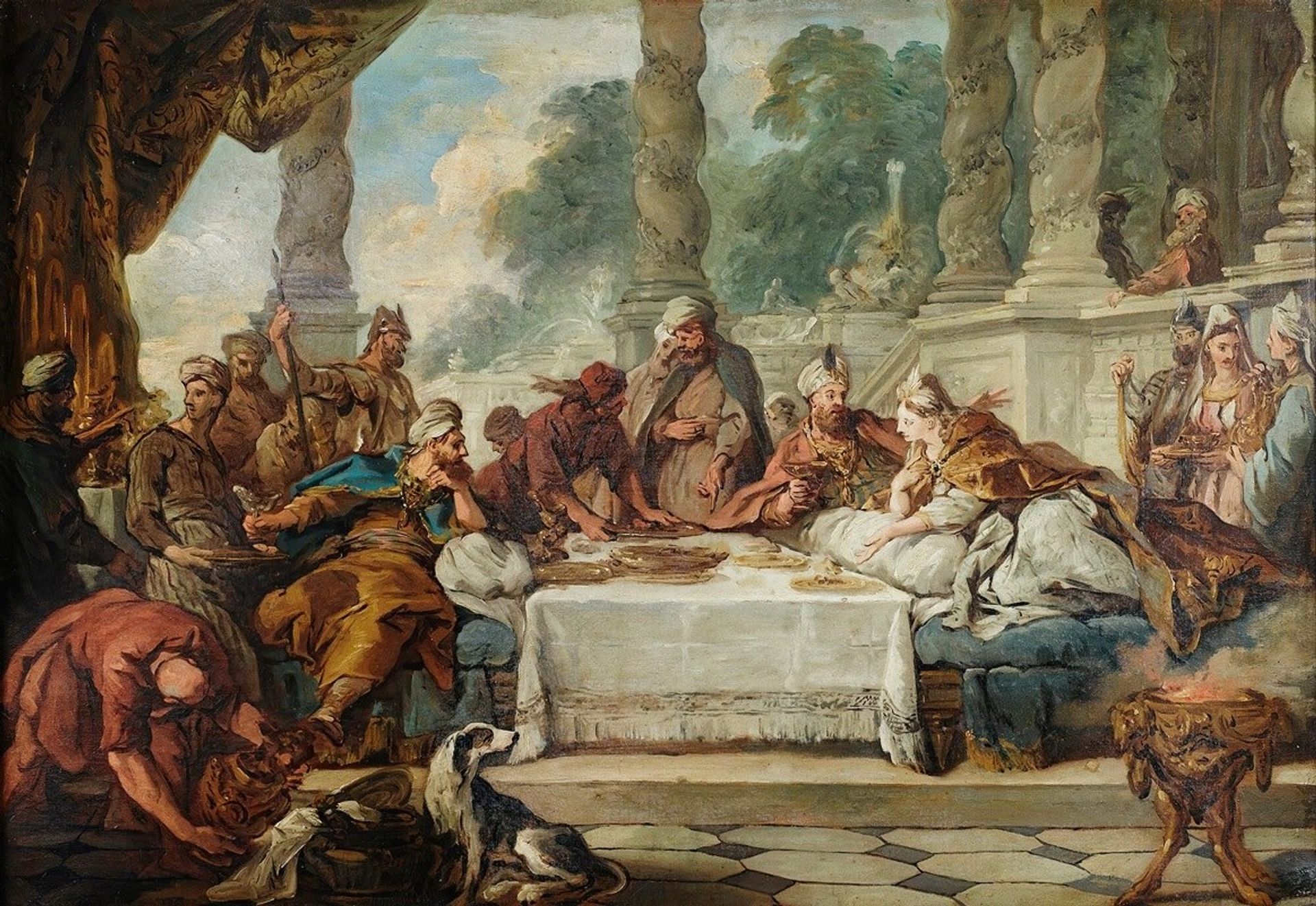 The meal of Esther and Ahasuerus by Jean-François de Troy