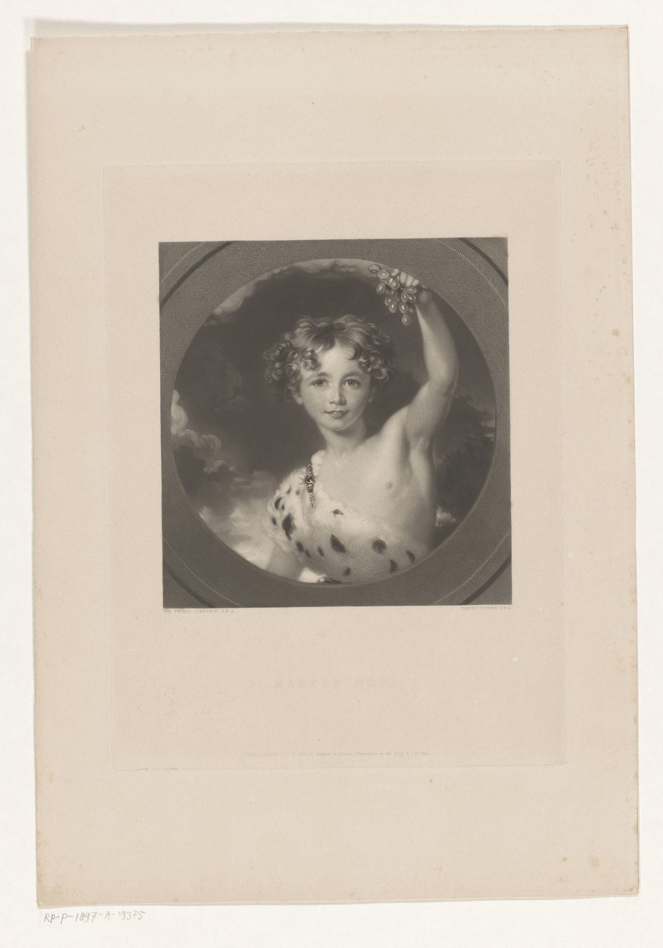 Jongen met een druiventros by Samuel Cousins