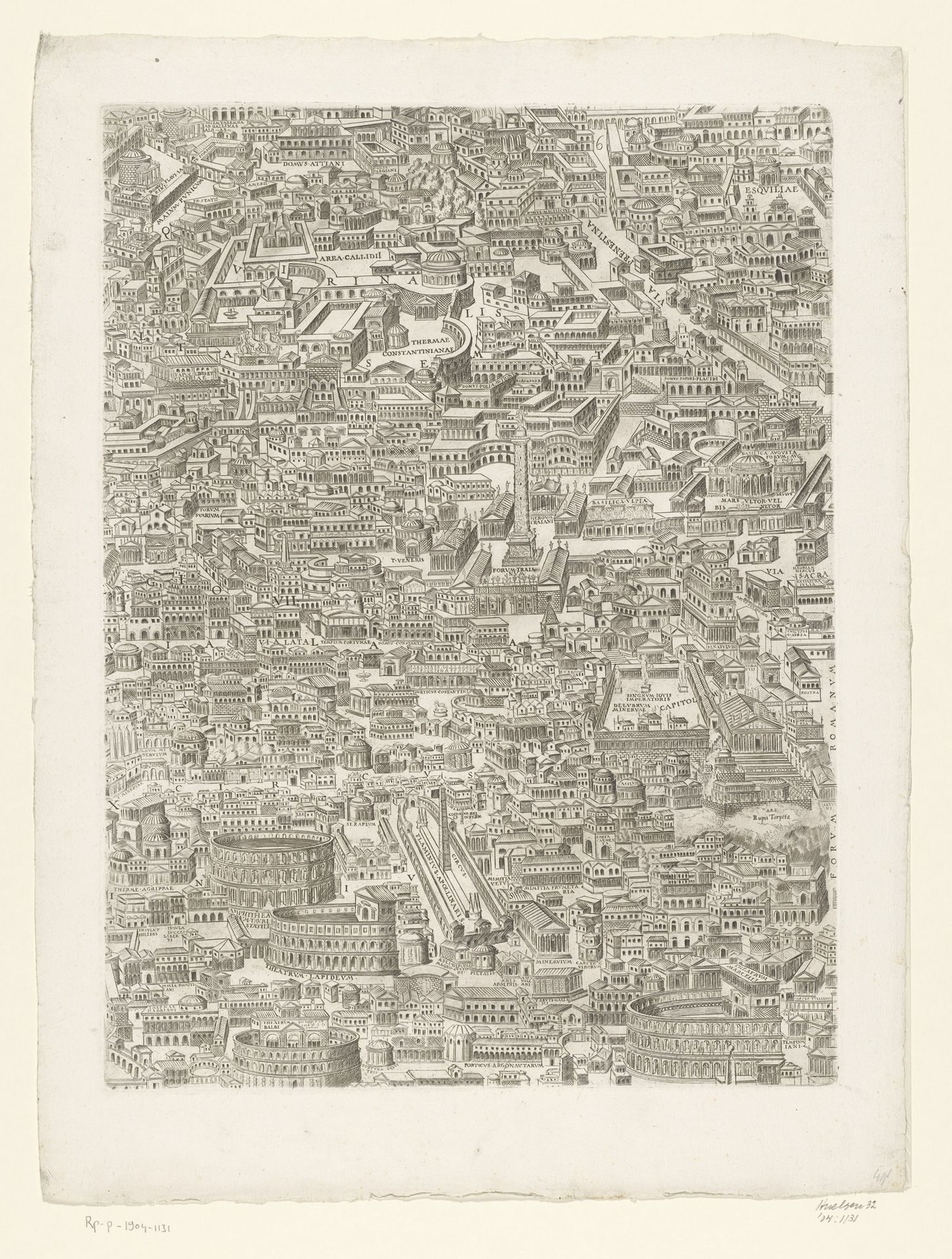 Plattegrond van Rome in de Romeinse tijd (zesde deel) by Anonymous