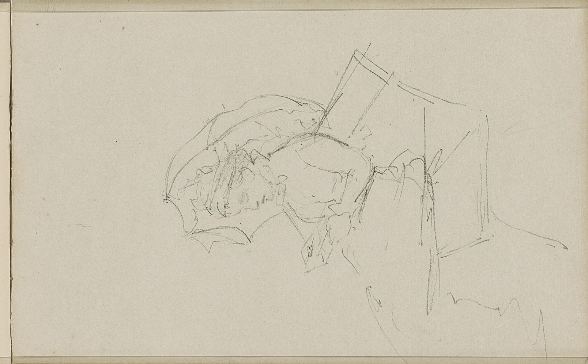 Vrouw lezend op een bank onder een parasol by Bramine Hubrecht