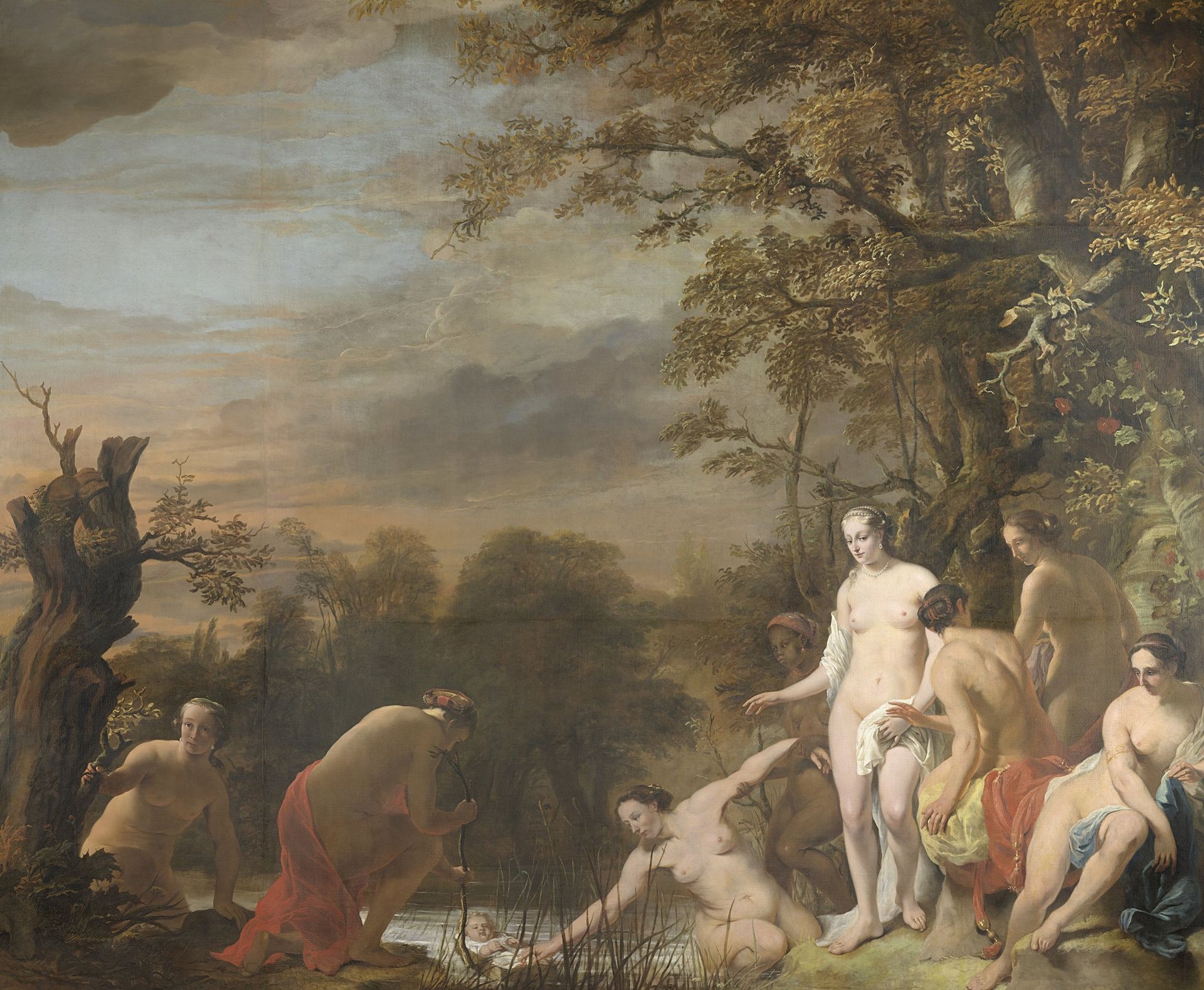 Farao's Dochter Vindt Mozes in Het Biezen Mandje. by Ferdinand Bol
