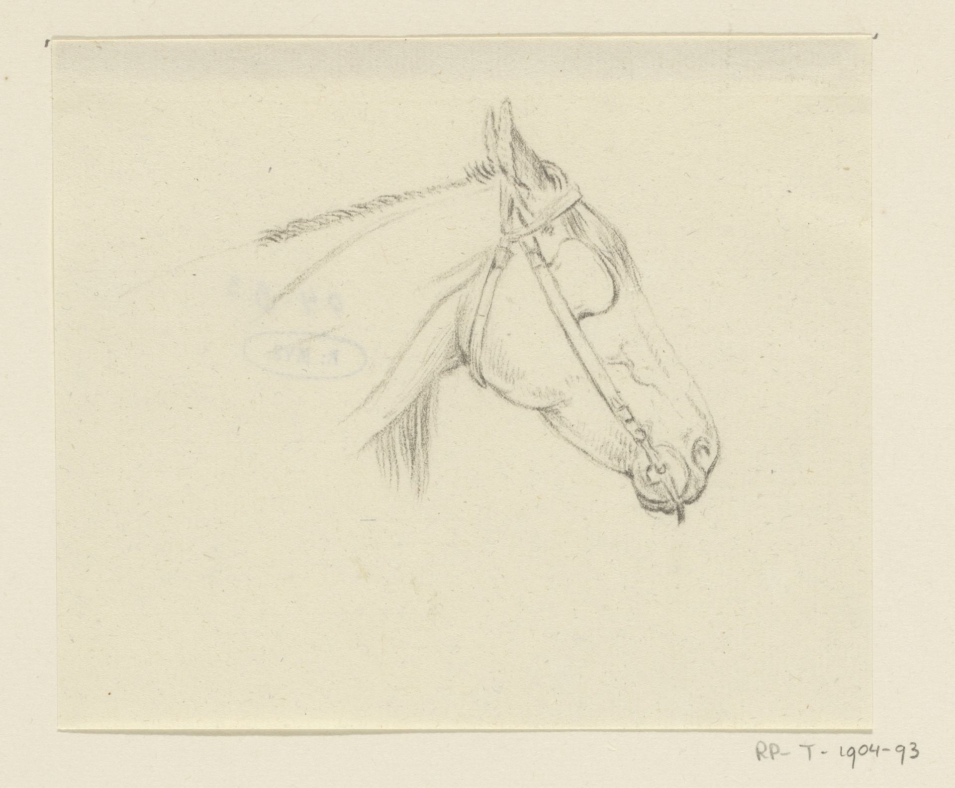 Hoofd van een paard, naar rechts by Jean Bernard