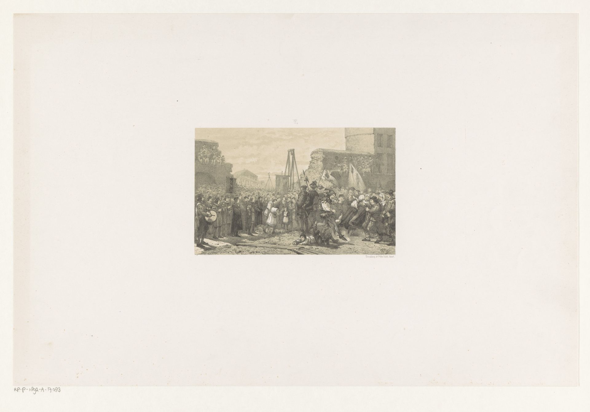Leggen van de eerste steen van de Sint-Antonispoort by Johan Conrad Greive