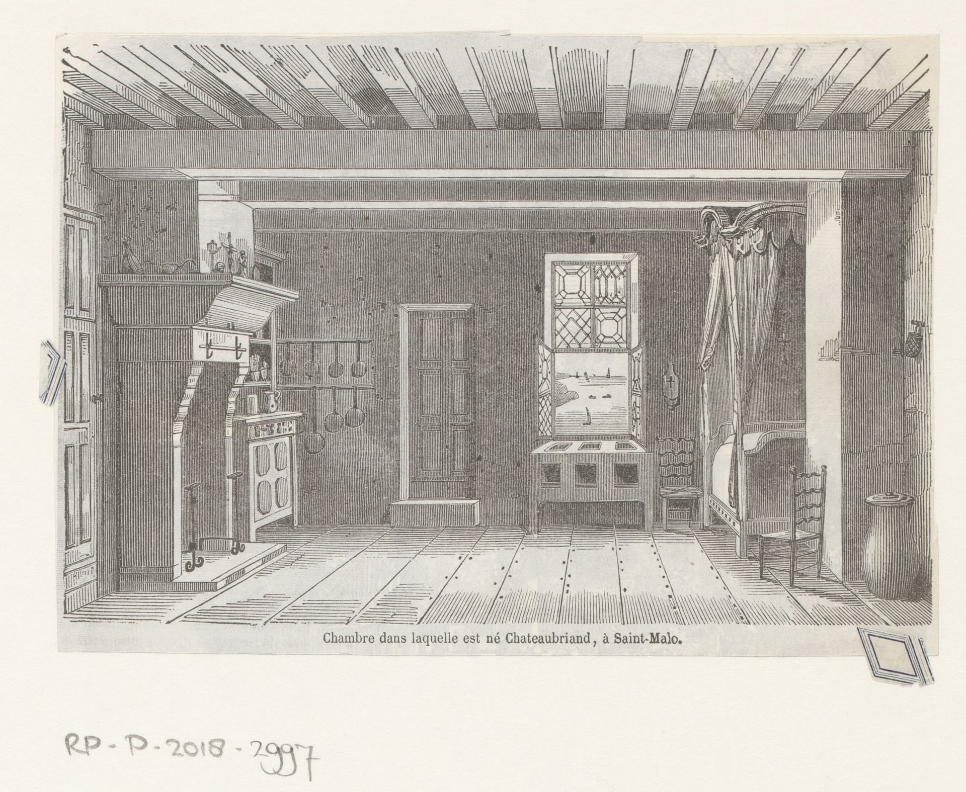 Kamer te Saint-Malo waarin François René de Chateaubriand geboren werd by Anonymous