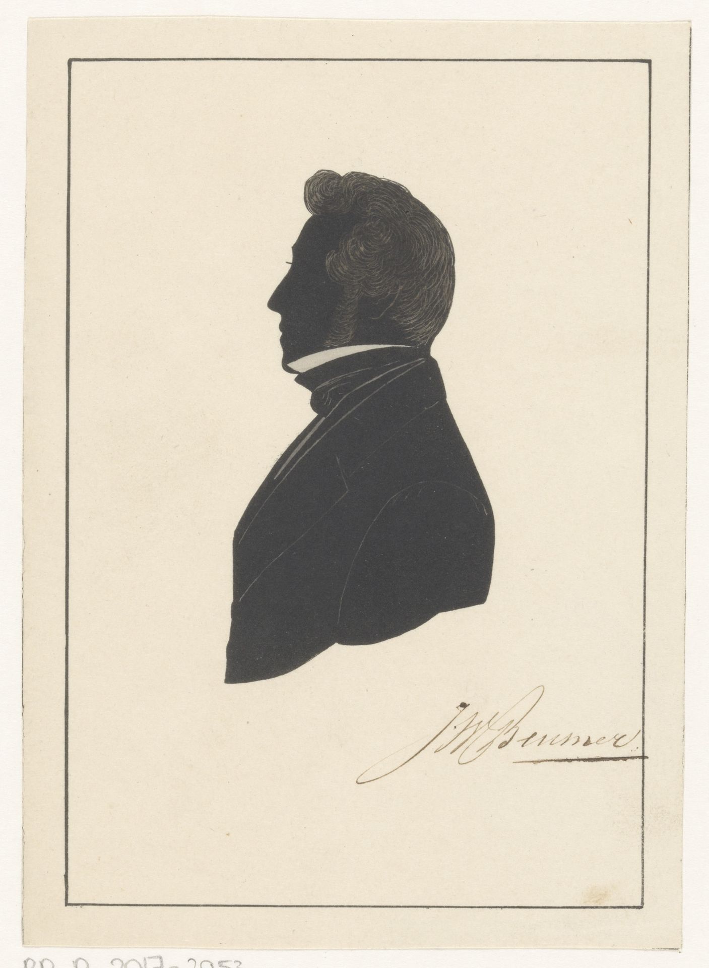 Silhouetportret van J.W. Beumer by Pieter (IV) Barbiers