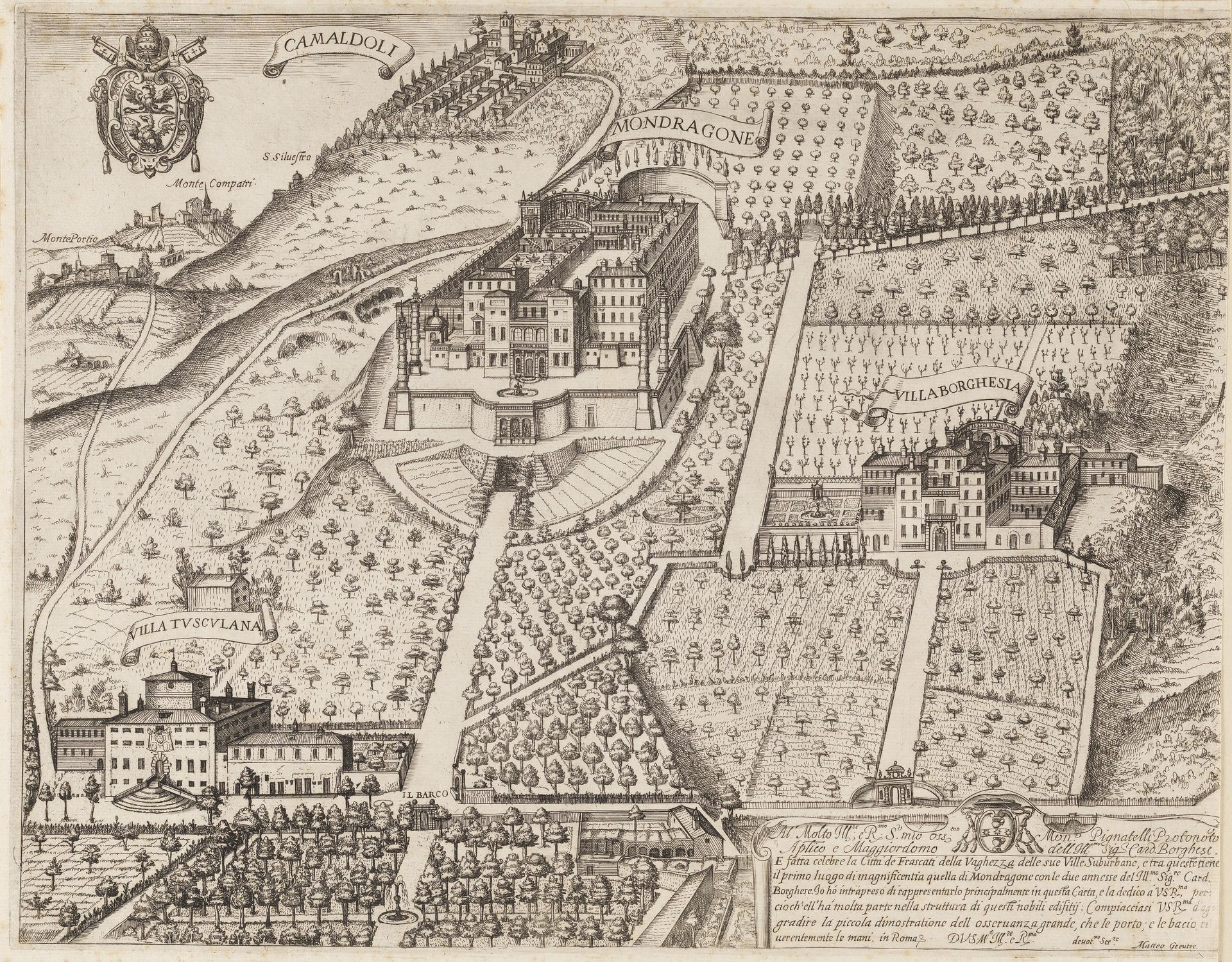 View of Frascati and surroundings by Matthäus Greuter