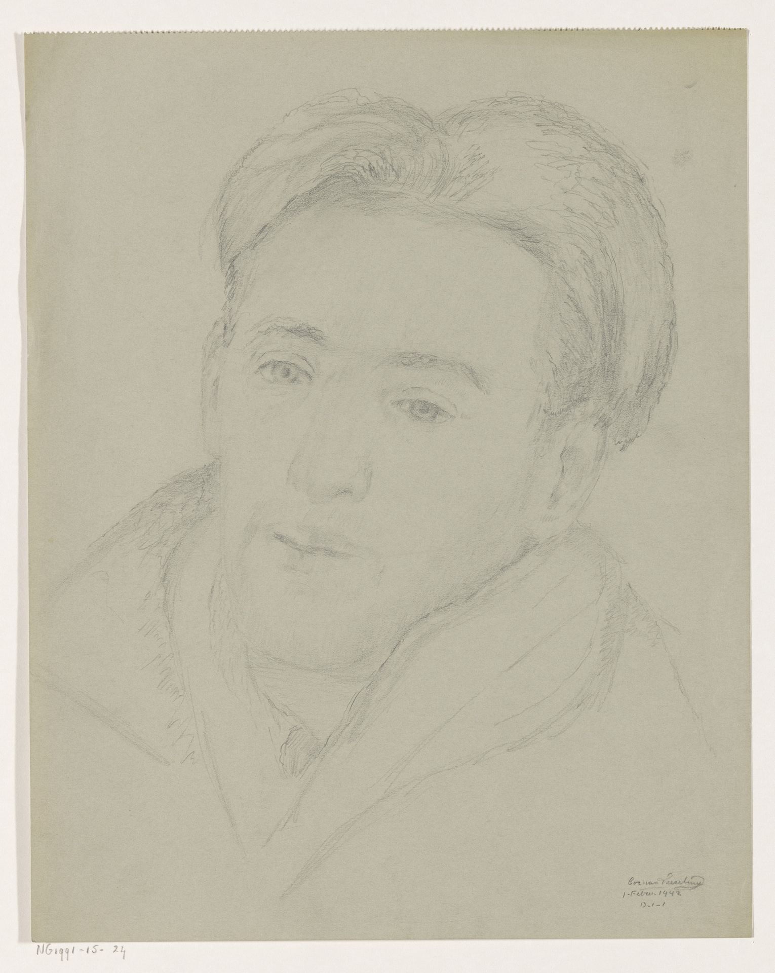 Zelfportret en face: B-1-1, 1 februari by Cor van Teeseling
