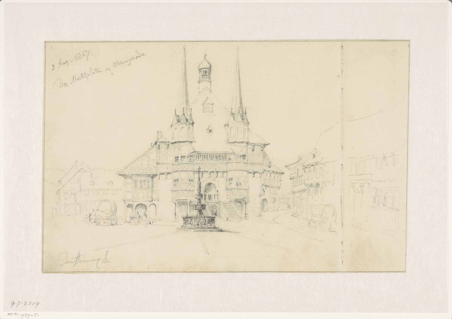 Raadhuis aan het marktplein van Wernigerode by Jan Striening