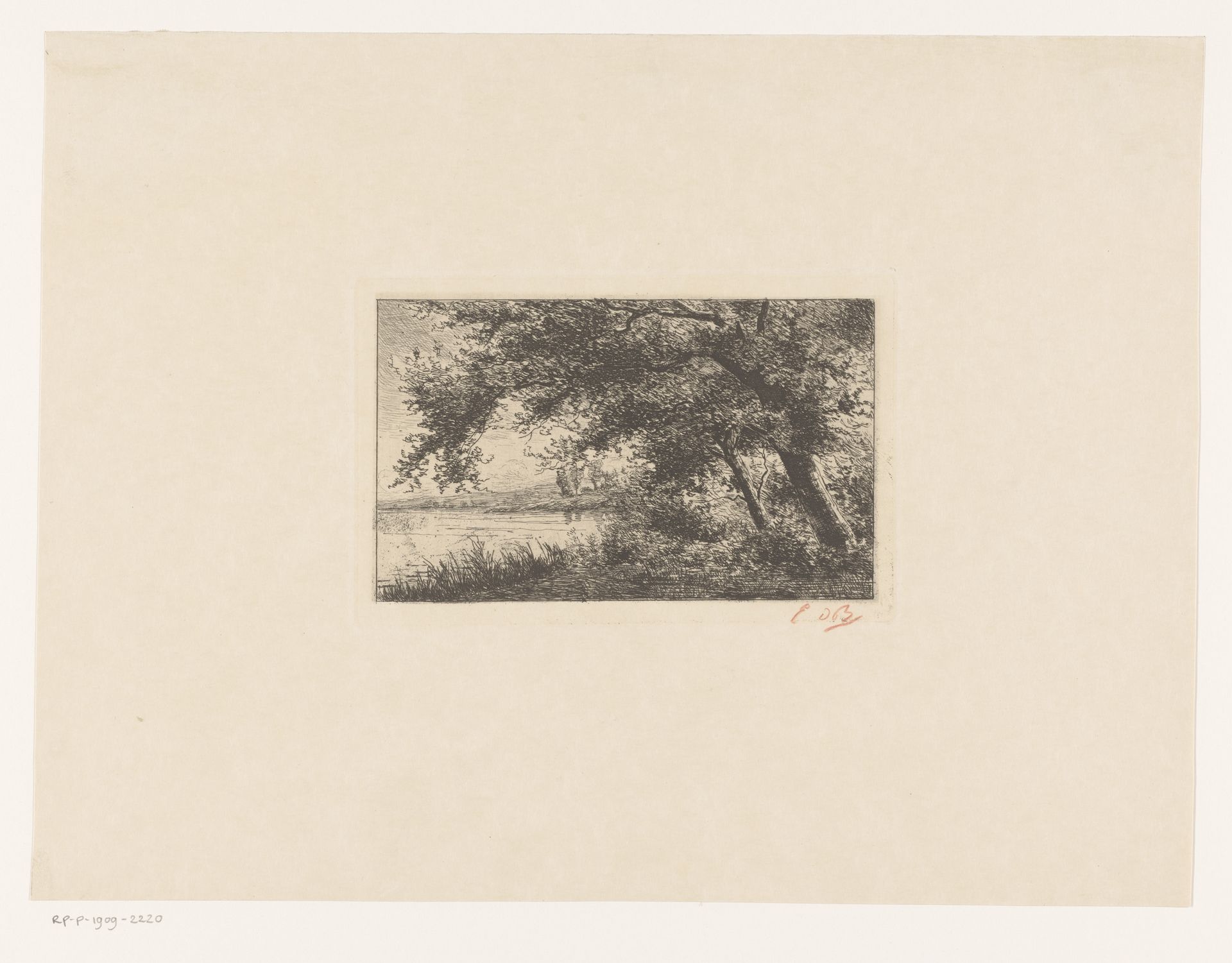 Bomen aan de waterkant by Emile de Baré
