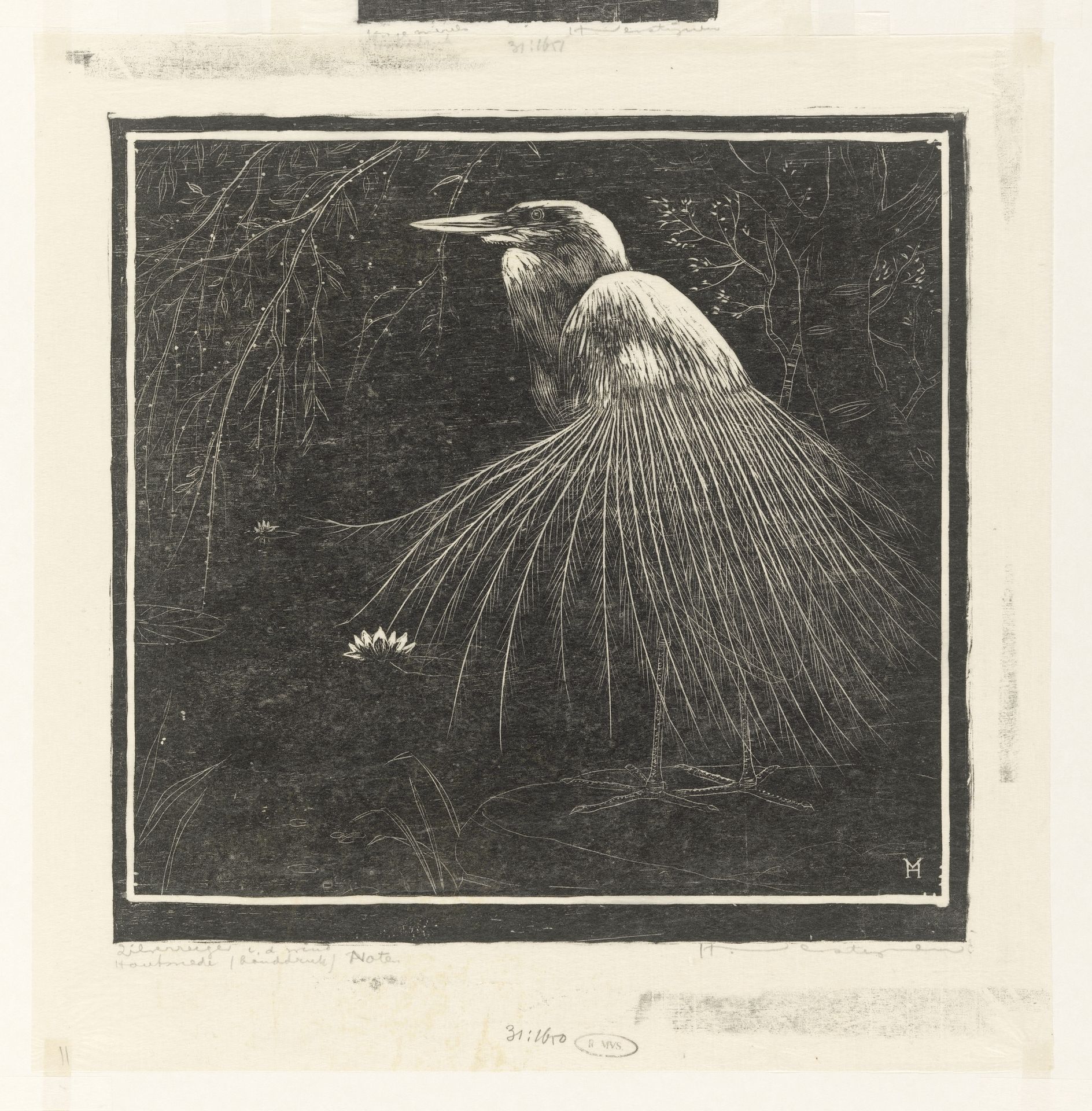 Zilverreiger in de wind by Henri Verstijnen
