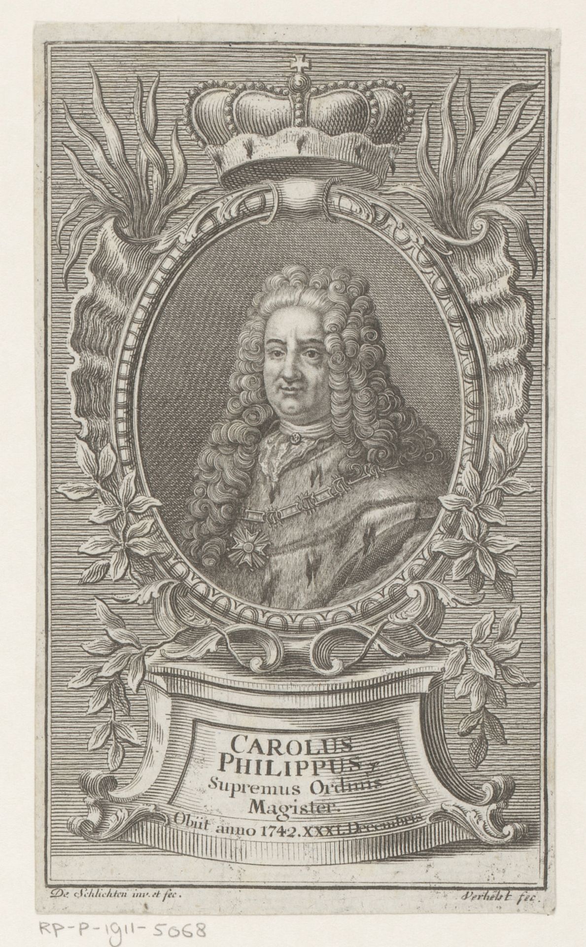 Portret van Karel III Filips van de Palts by Aegid (II) Verhelst