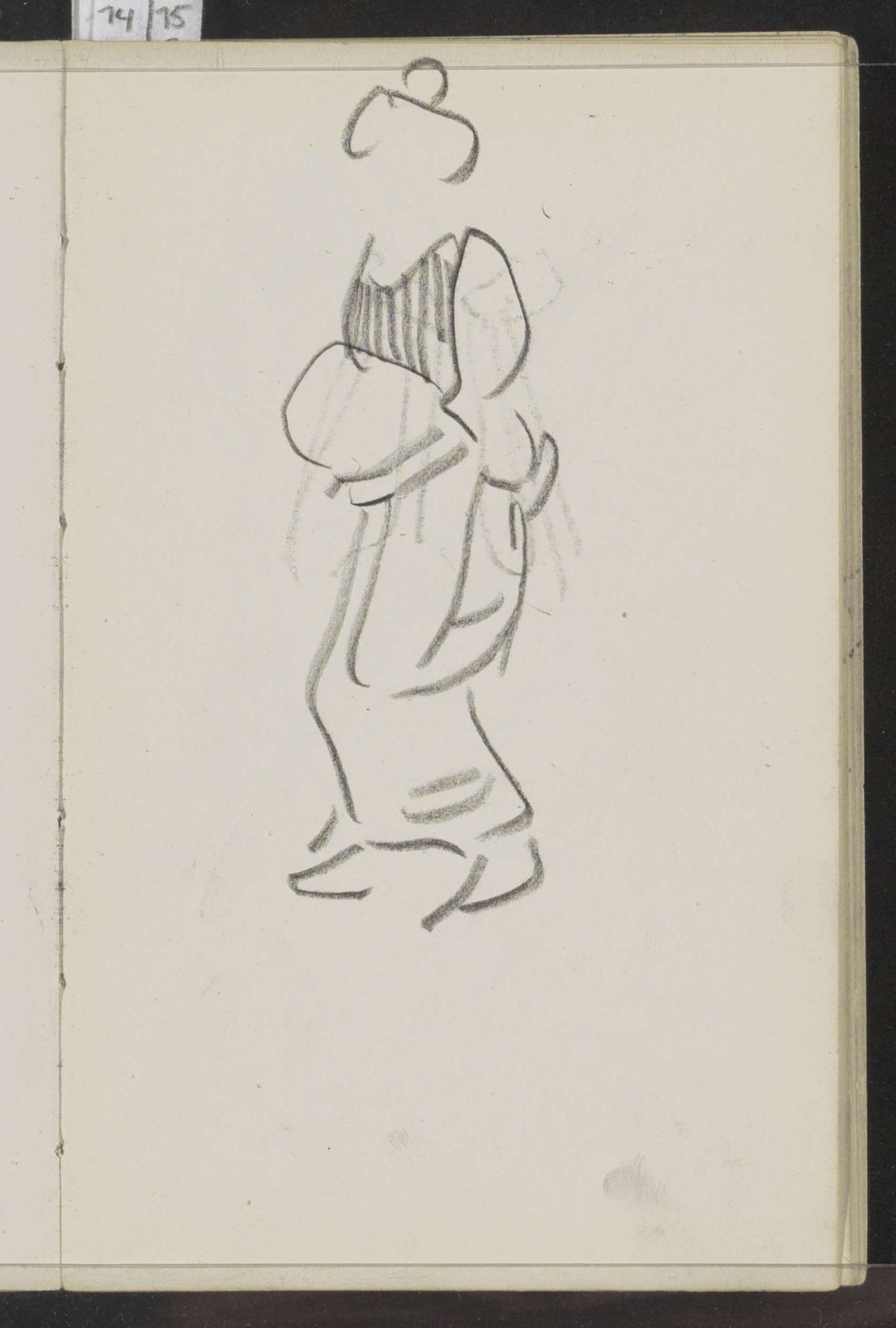 Figuur met een bolle buik by Carel Adolph Lion Cachet