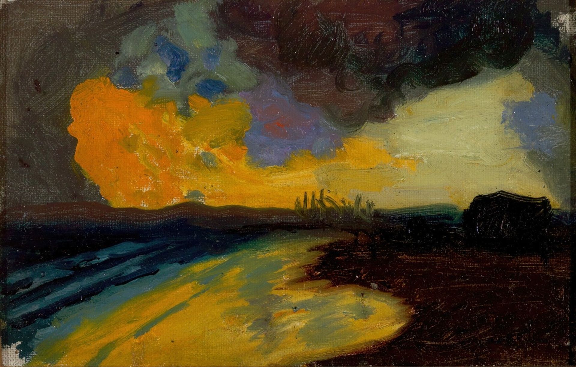 Studie zu ‘Sonnenuntergang am Meer’ by Franz von Stuck