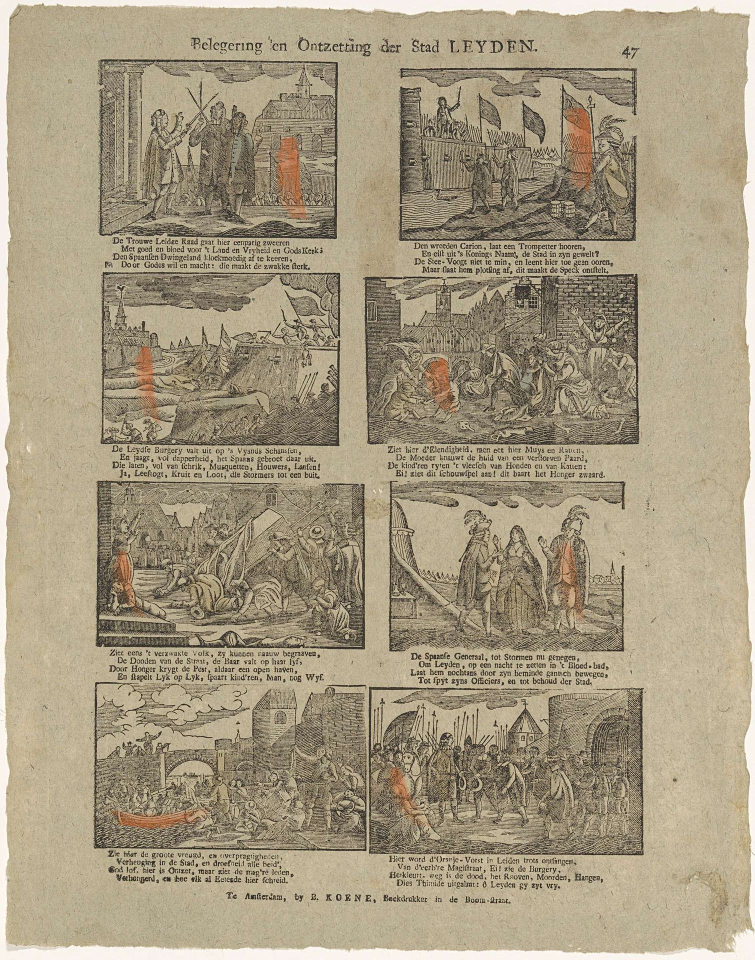 Belegering en ontzetting des stad Leyden by Barend (III) Koene