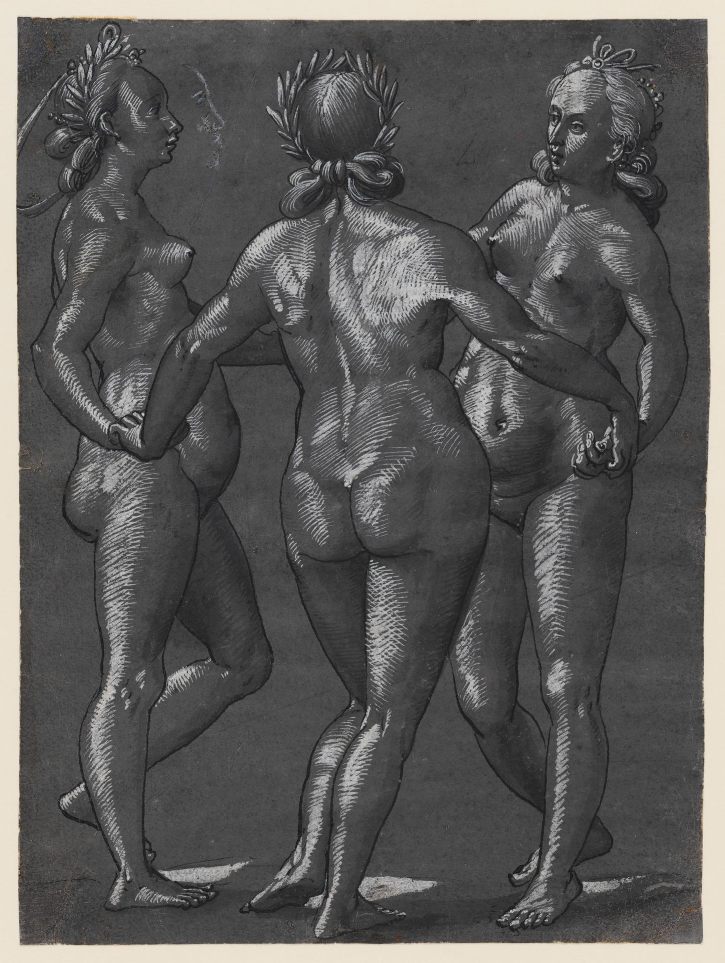 The Three Graces (recto); Four putti engaging in various activities (verso) by Christoph Murer