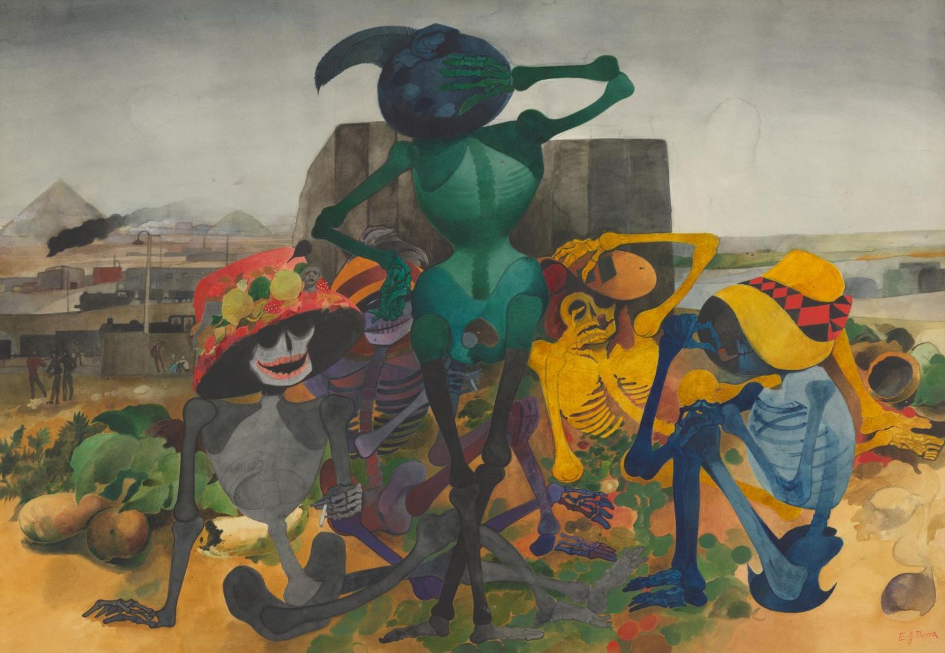 Skeleton Party by  Edward Burra